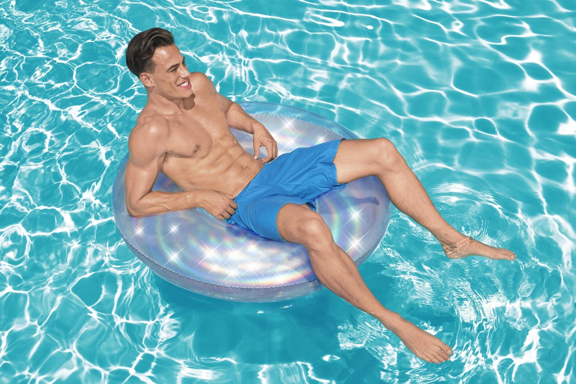 Gonfiabili mare per adulti Ciambella gonfiabile iridescente Bestway 2