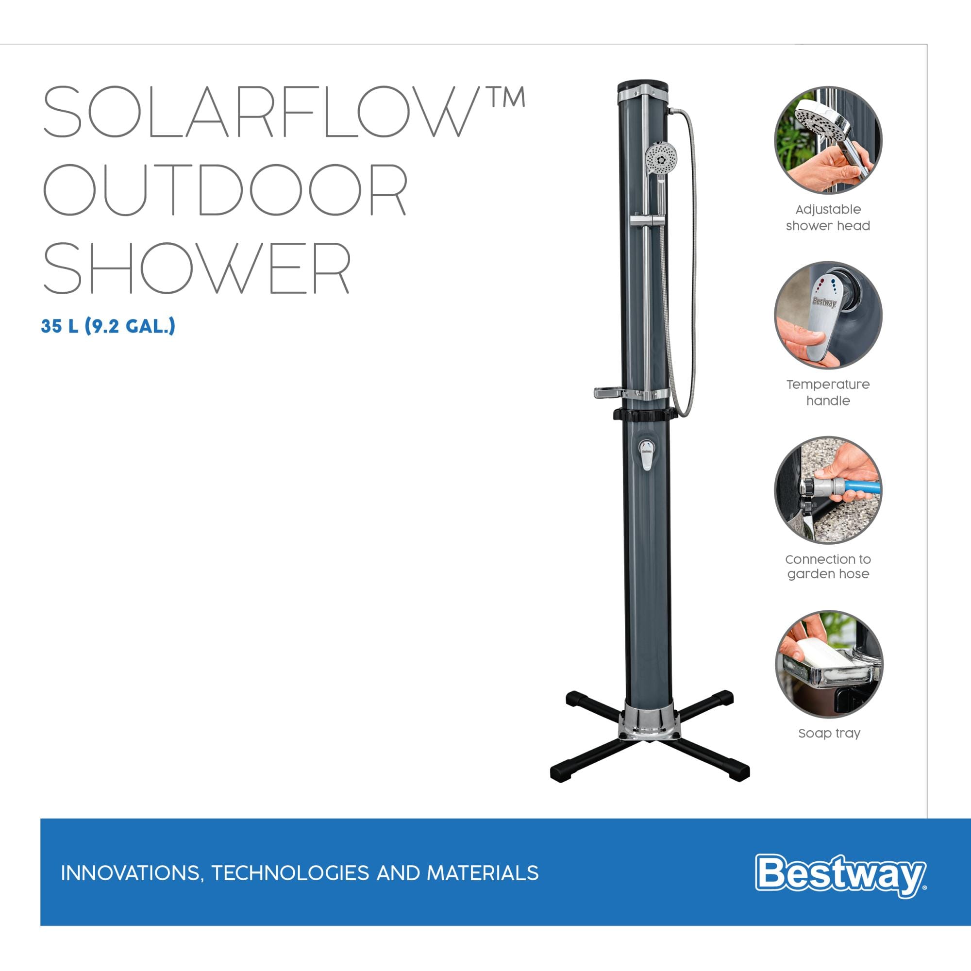 Accessori Piscine e Spa Doccia solare da giardino da 35 litri Bestway 10