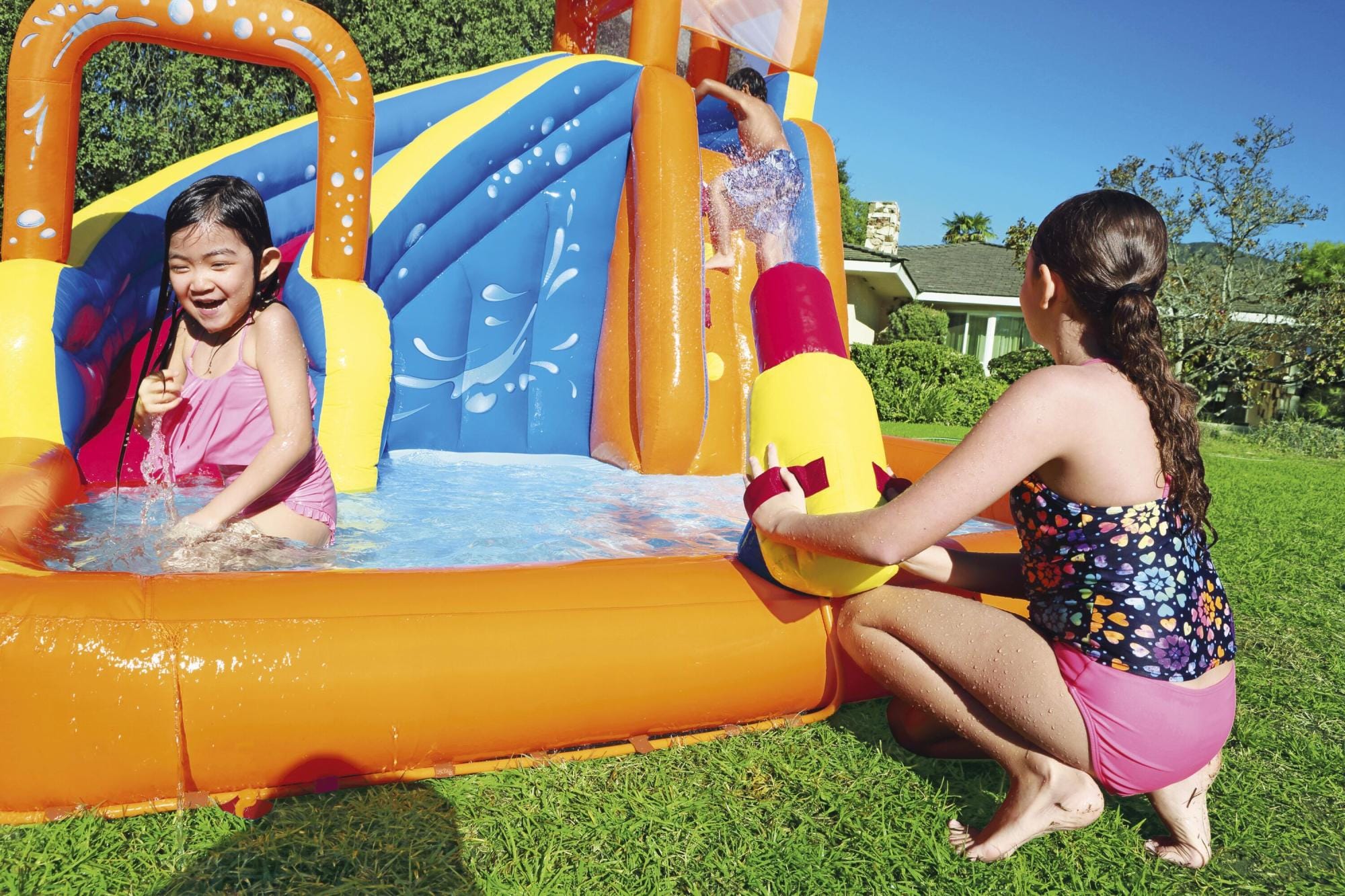 Giochi gonfiabili per bambini Parco acquatico gonfiabile Turbo Splash Constant Air Bestway 3