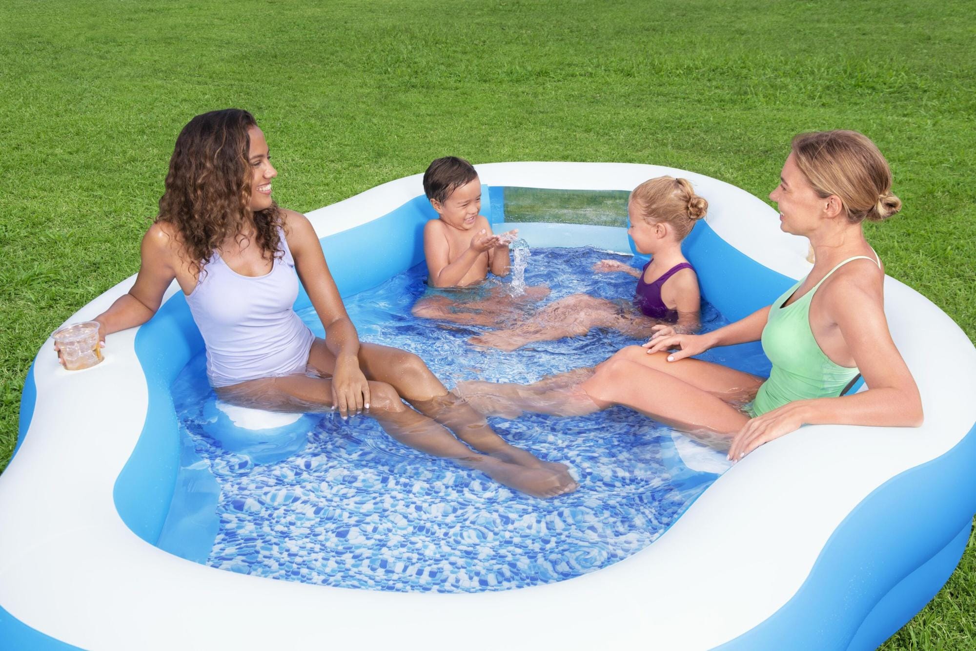 Giochi gonfiabili per bambini Piscina gonfiabile con finestra trasparente da 270x198x51 cm Bestway 5