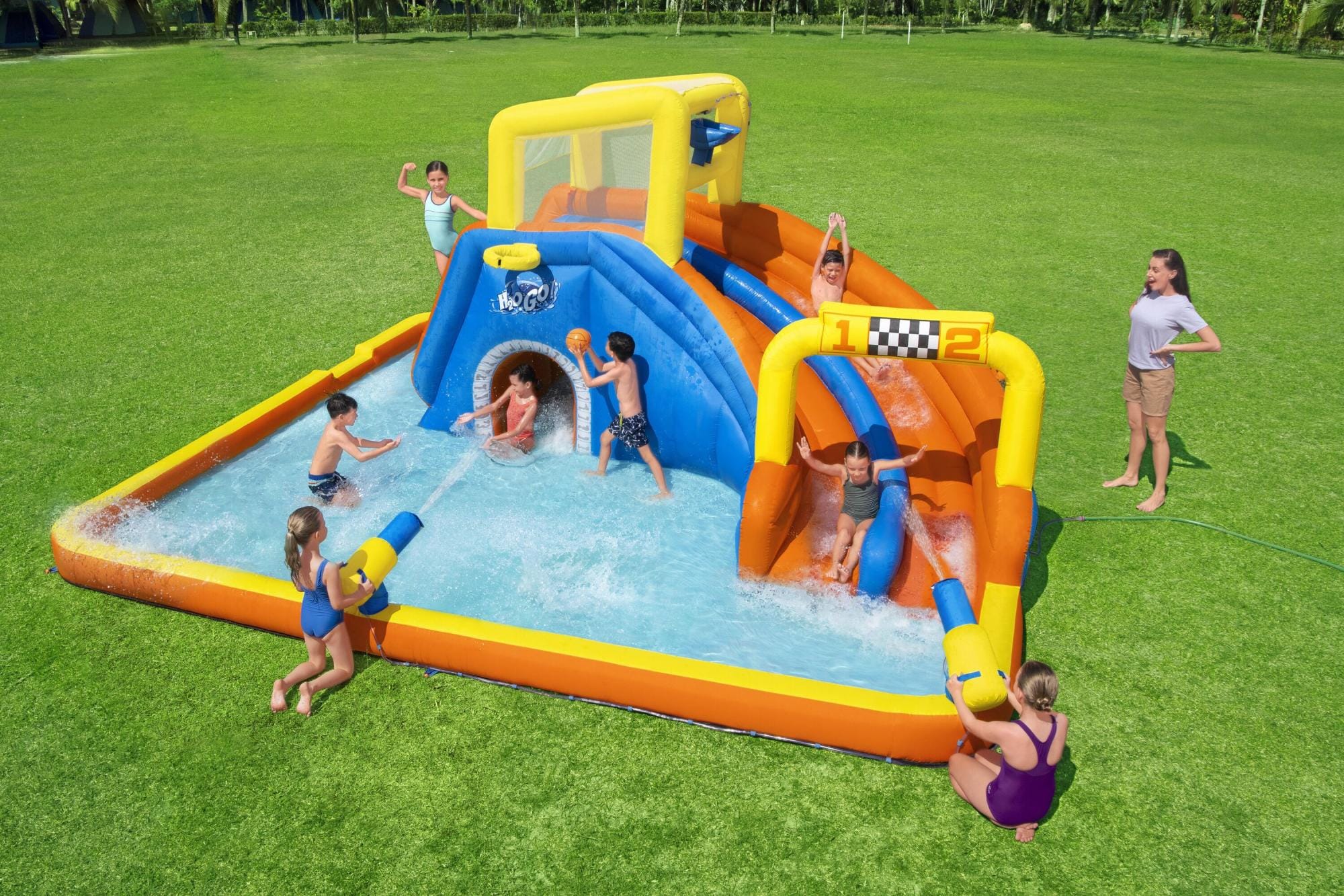Giochi gonfiabili per bambini Parco acquatico gonfiabile Super Speedway Bestway 2