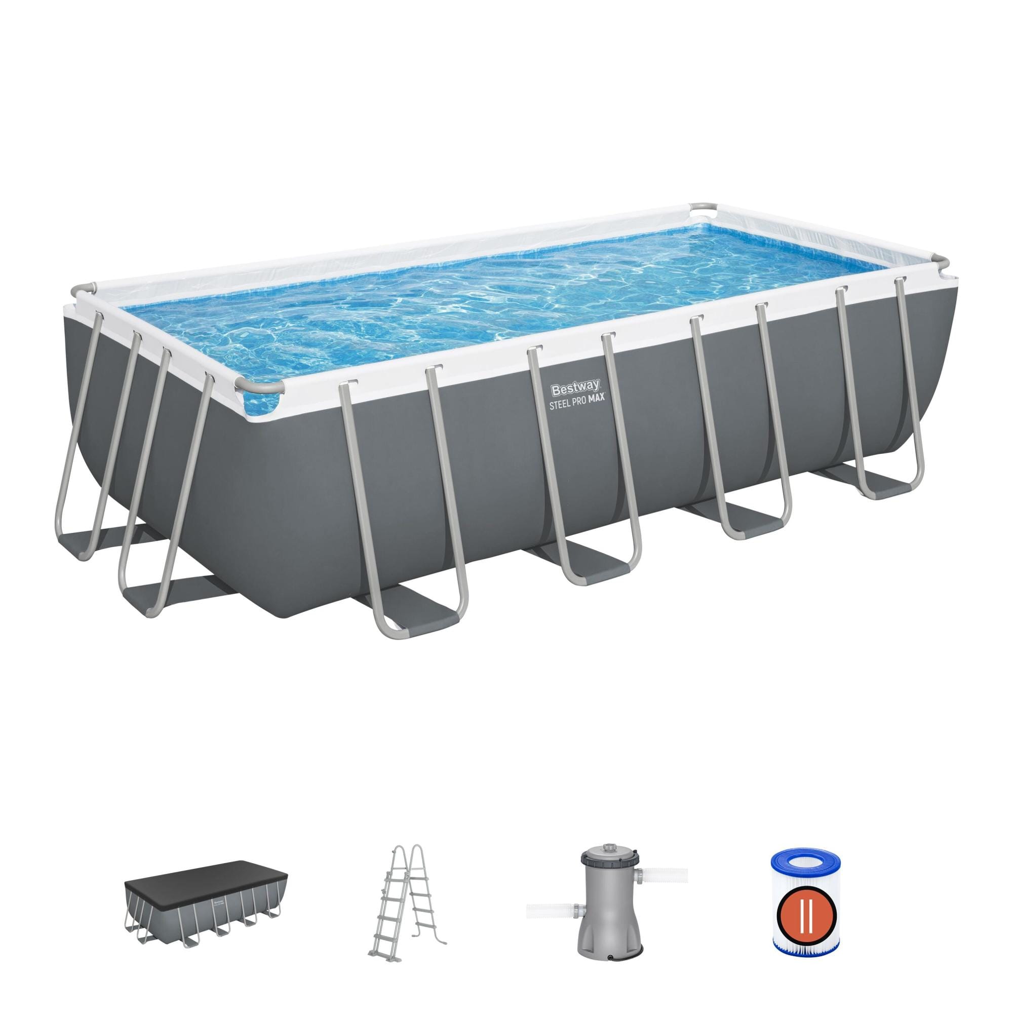 Piscine fuori terra Set piscina da 488x244x122 cm grigio scuro Bestway 1