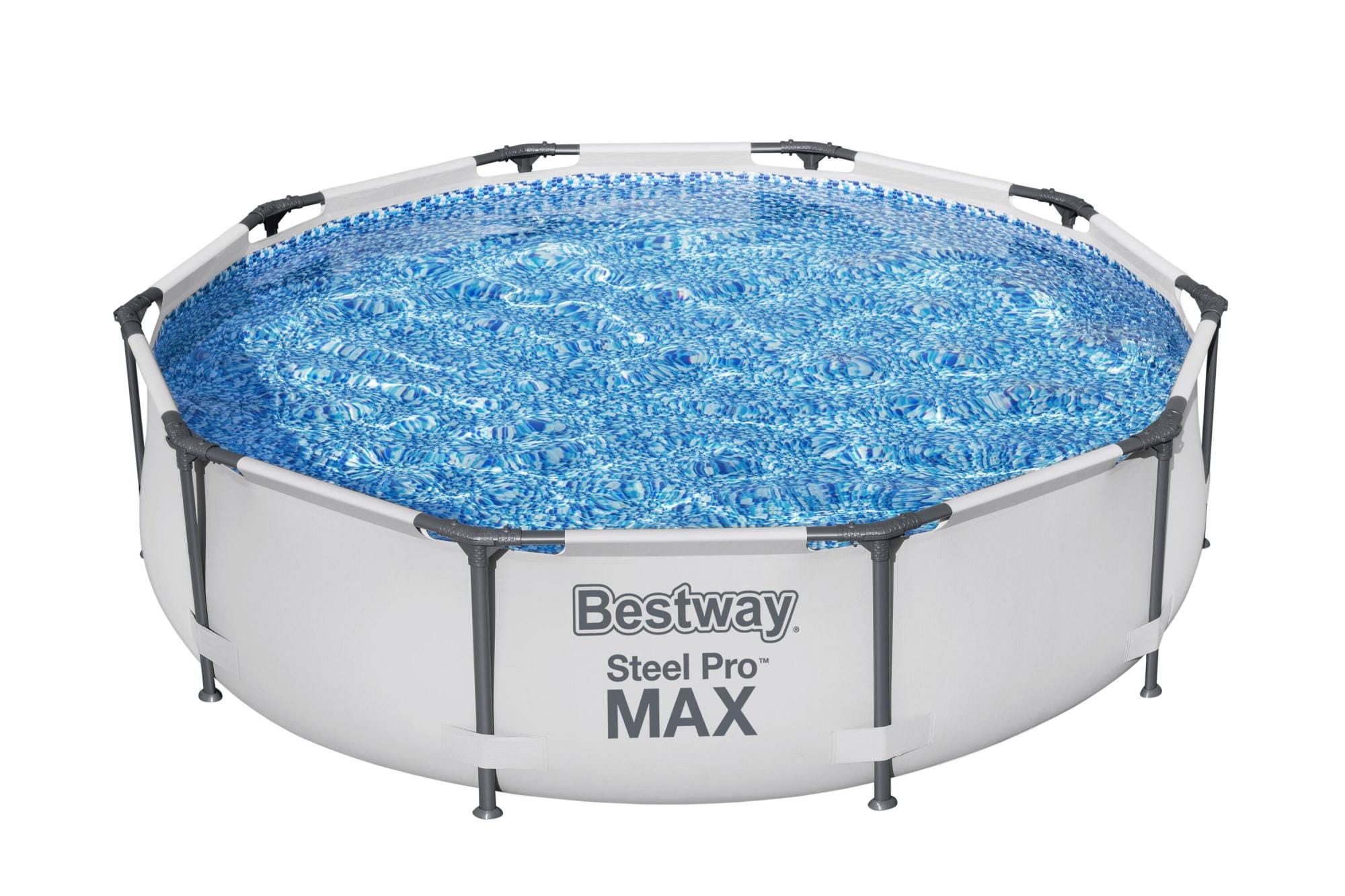 Piscine fuori terra Piscina base struttura e liner rotonda Steel Pro MAX da 305x76 cm grigio chiaro Bestway 1