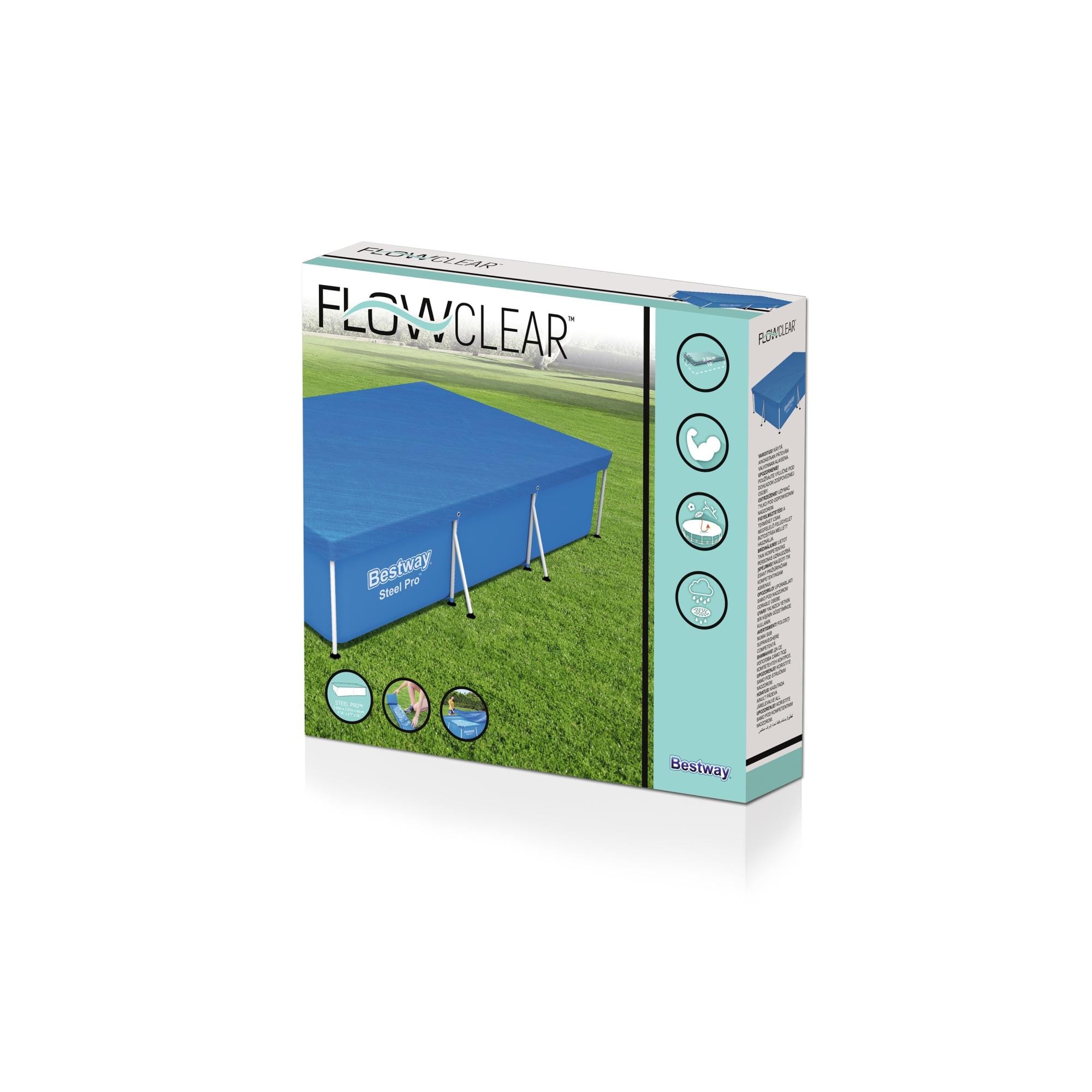Coperture e Tappetini Copertura per piscina rettangolare da 300x201 cm Bestway 5