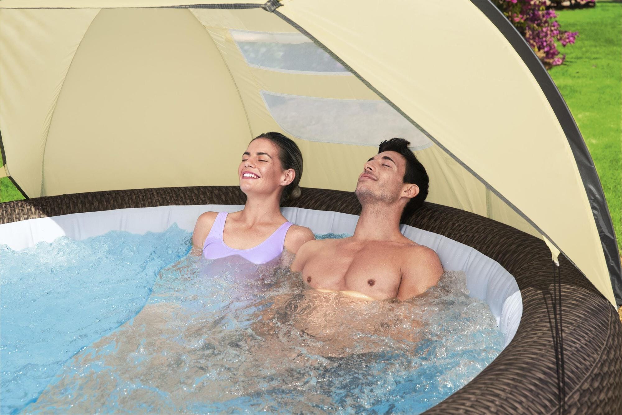 Accessori Piscine e Spa Tenda parasole per idromassaggi Lay-Z-Spa da 183x94x109 cm Bestway 2