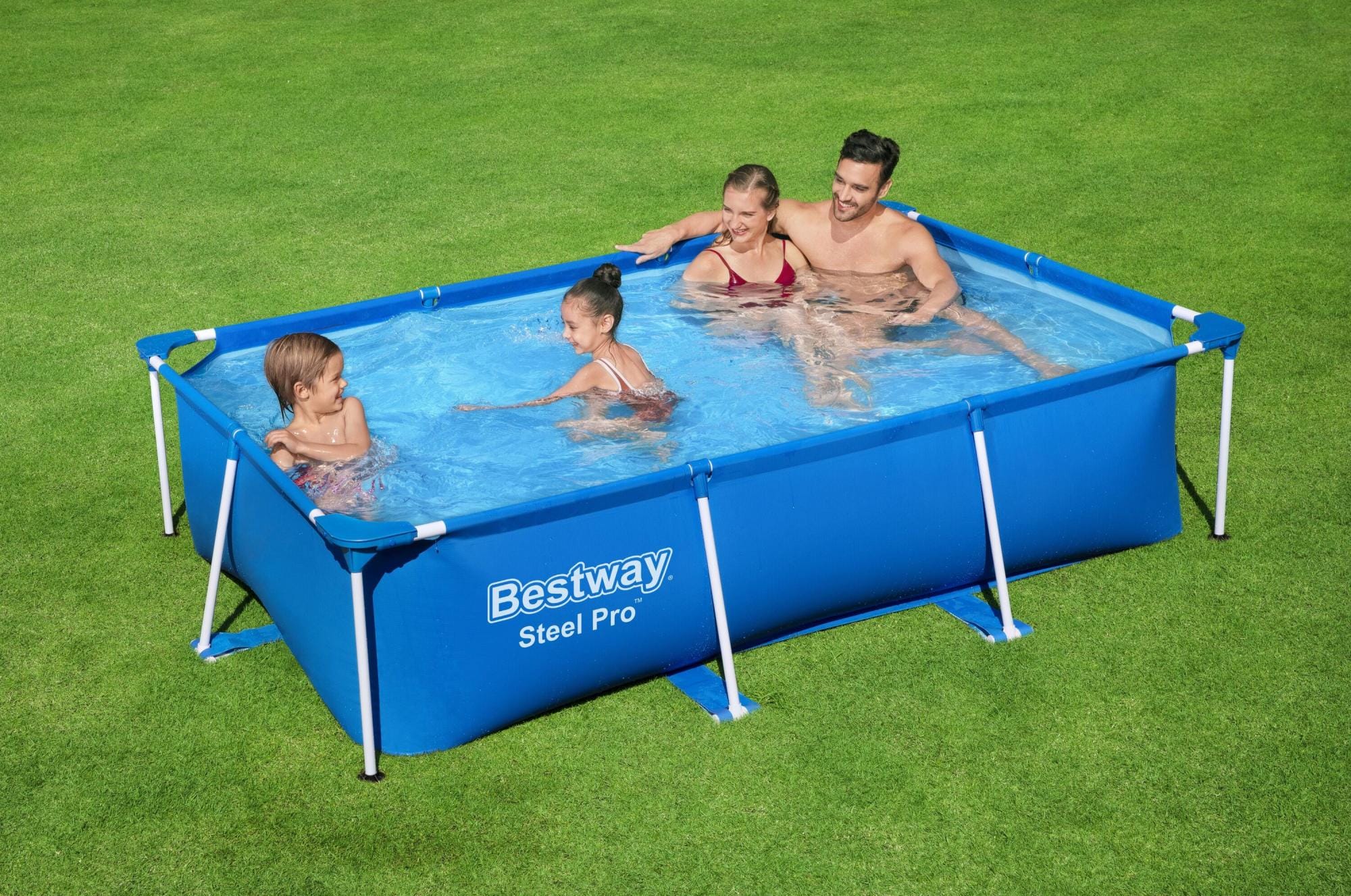 Piscine fuori terra Piscina base struttura e liner rettangolare Steel Pro da 259x170x61 cm blu Bestway 1