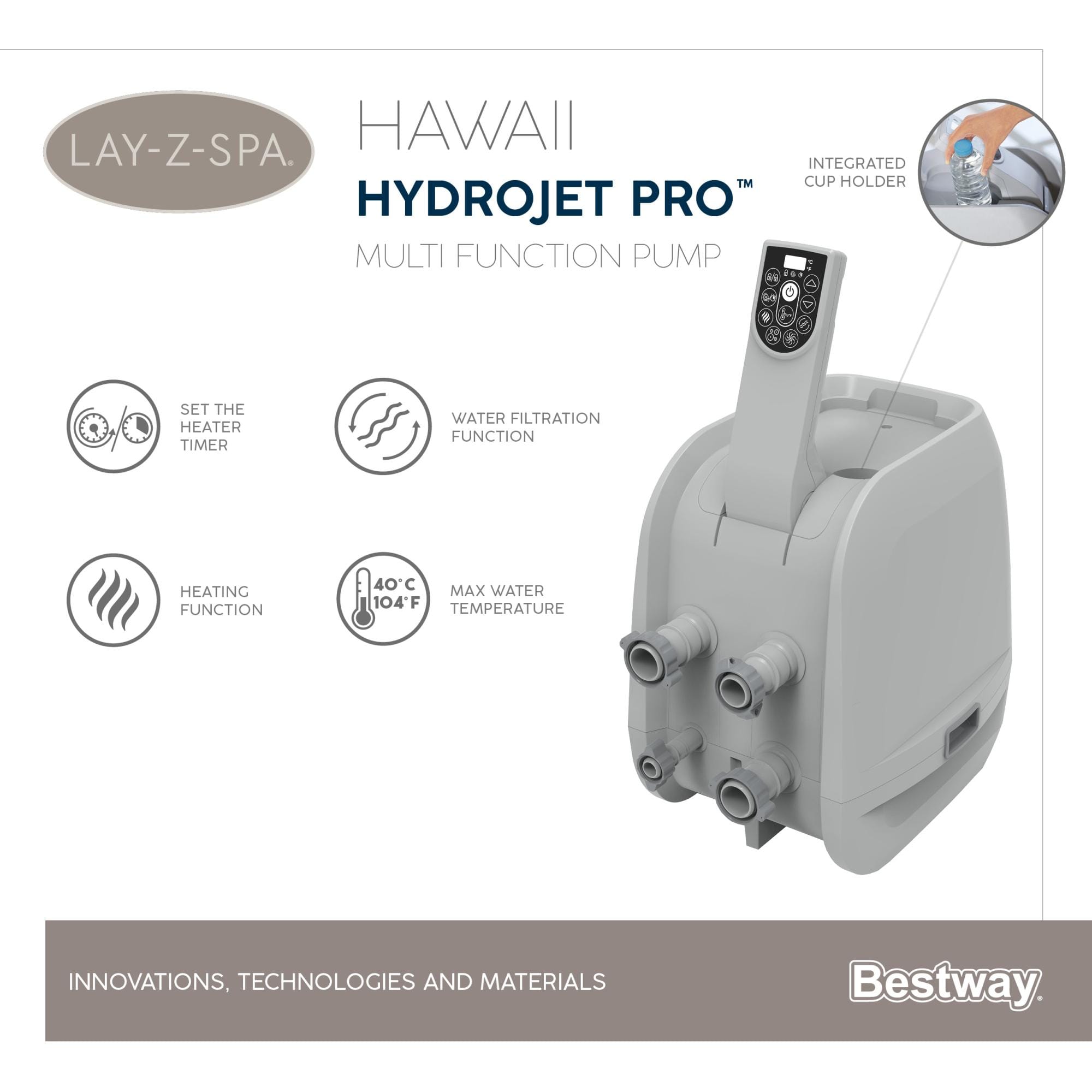 Idromassaggi gonfiabili Lay-Z-Spa Idromassaggio gonfiabile Lay-Z-Spa Hawaii HydroJet Pro 4-6 persone Bestway 12