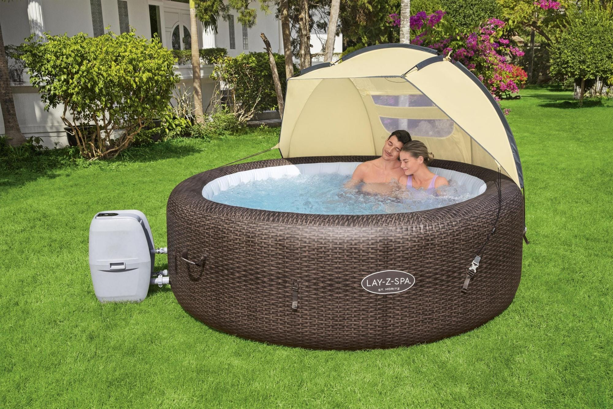 Accessori Piscine e Spa Tenda parasole per idromassaggi Lay-Z-Spa da 183x94x109 cm Bestway 4