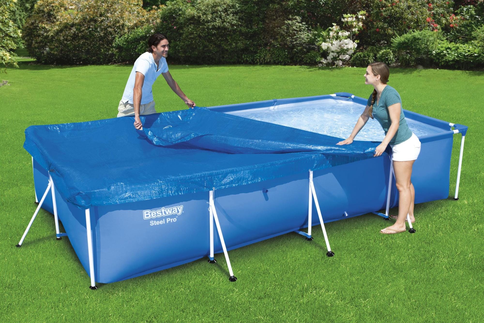 Coperture e Tappetini Copertura per piscina rettangolare da 400x211 cm Bestway 1