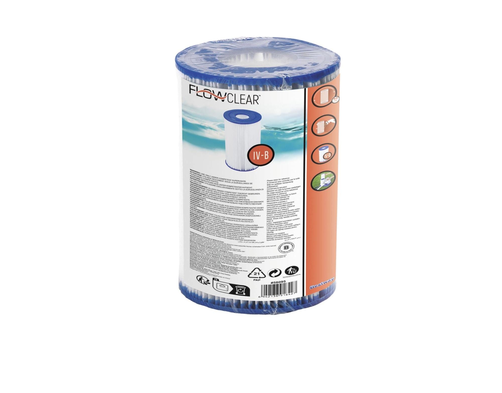 Pompe di filtraggio e Cartucce Filtro a cartuccia tipo IV (1 pezzo) Bestway 4