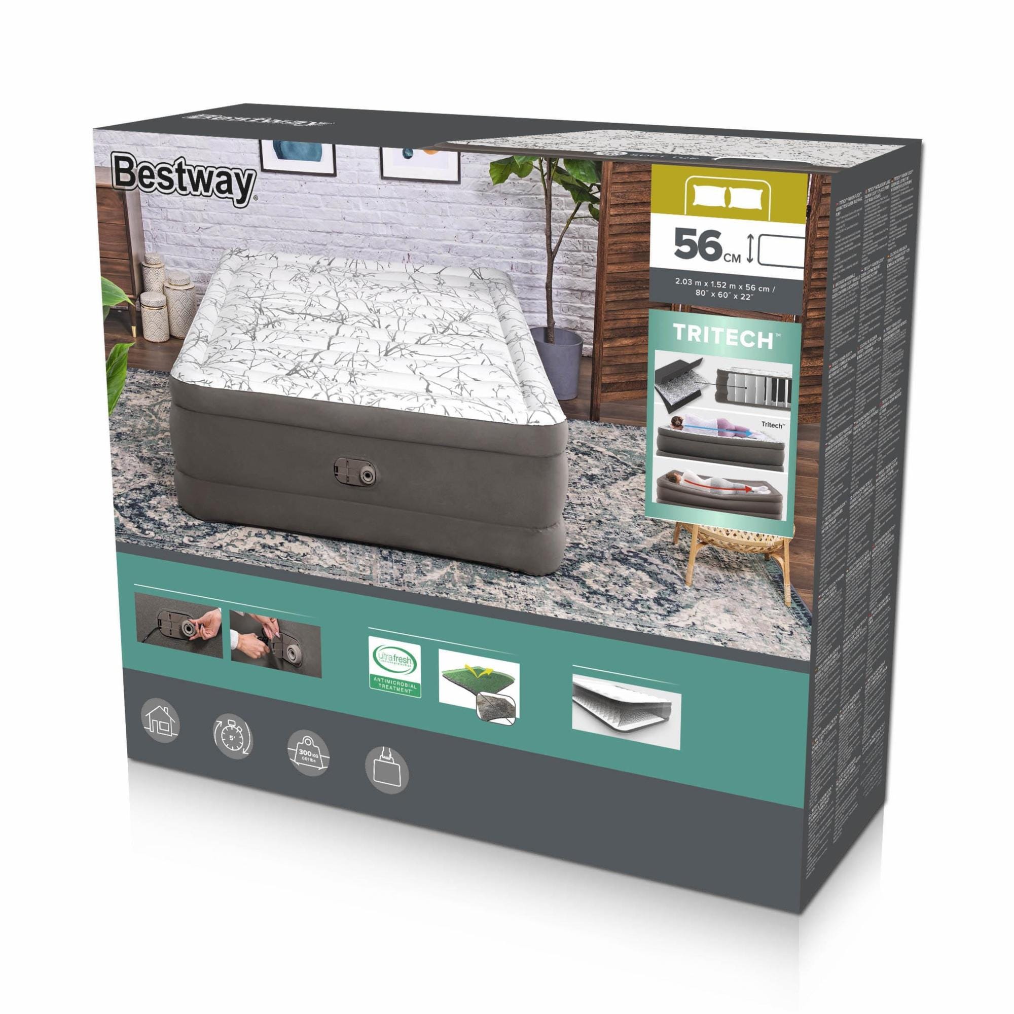 Materassi gonfiabili Materasso gonfiabile matrimoniale da 203x152x56 cm Fashion Flock Bestway 9
