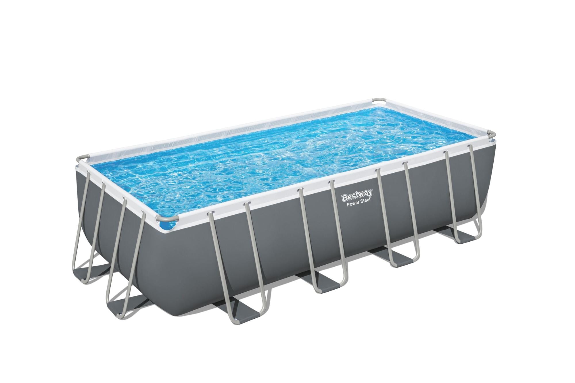 Piscine fuori terra Piscina base struttura e liner rettangolare Power Steel - 549x274x132 cm grigio scuro Bestway 1