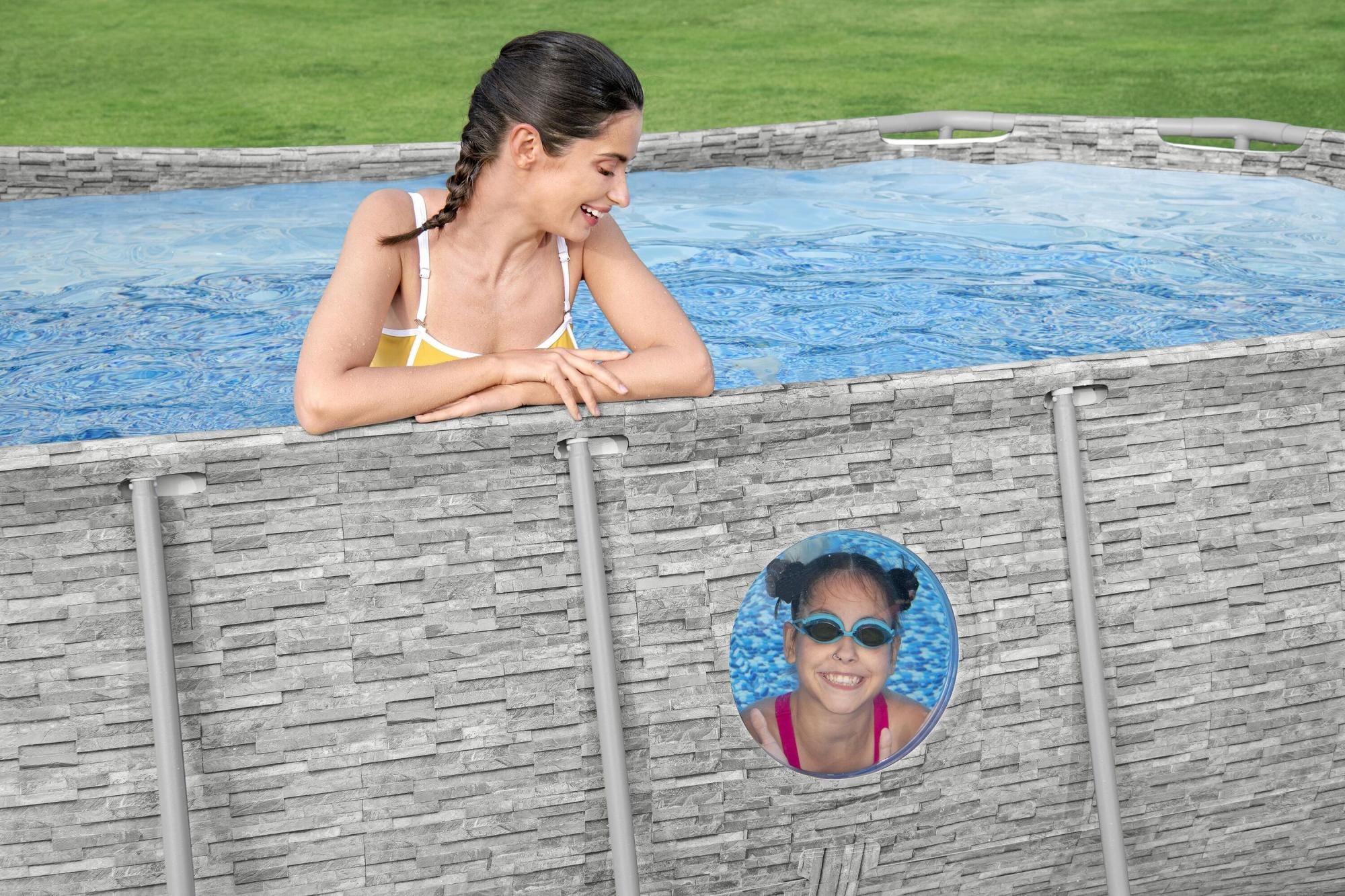 Piscine fuori terra Piscina base struttura e liner ovale da 427x250x100 cm Bestway 4