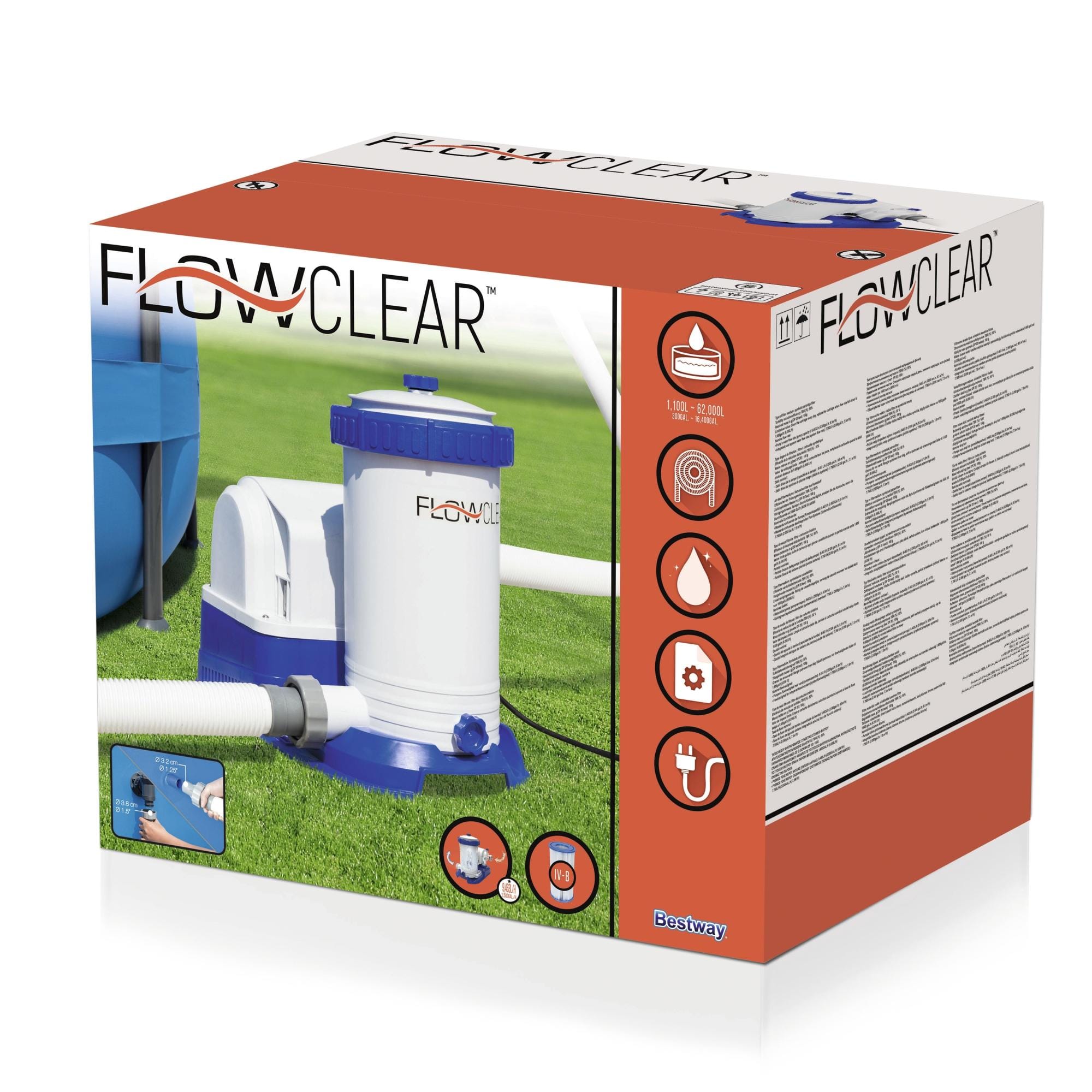 Pompe di filtraggio e Cartucce Pompa filtro a cartuccia Tipo IV-B da 9.463 L/H Bestway 7