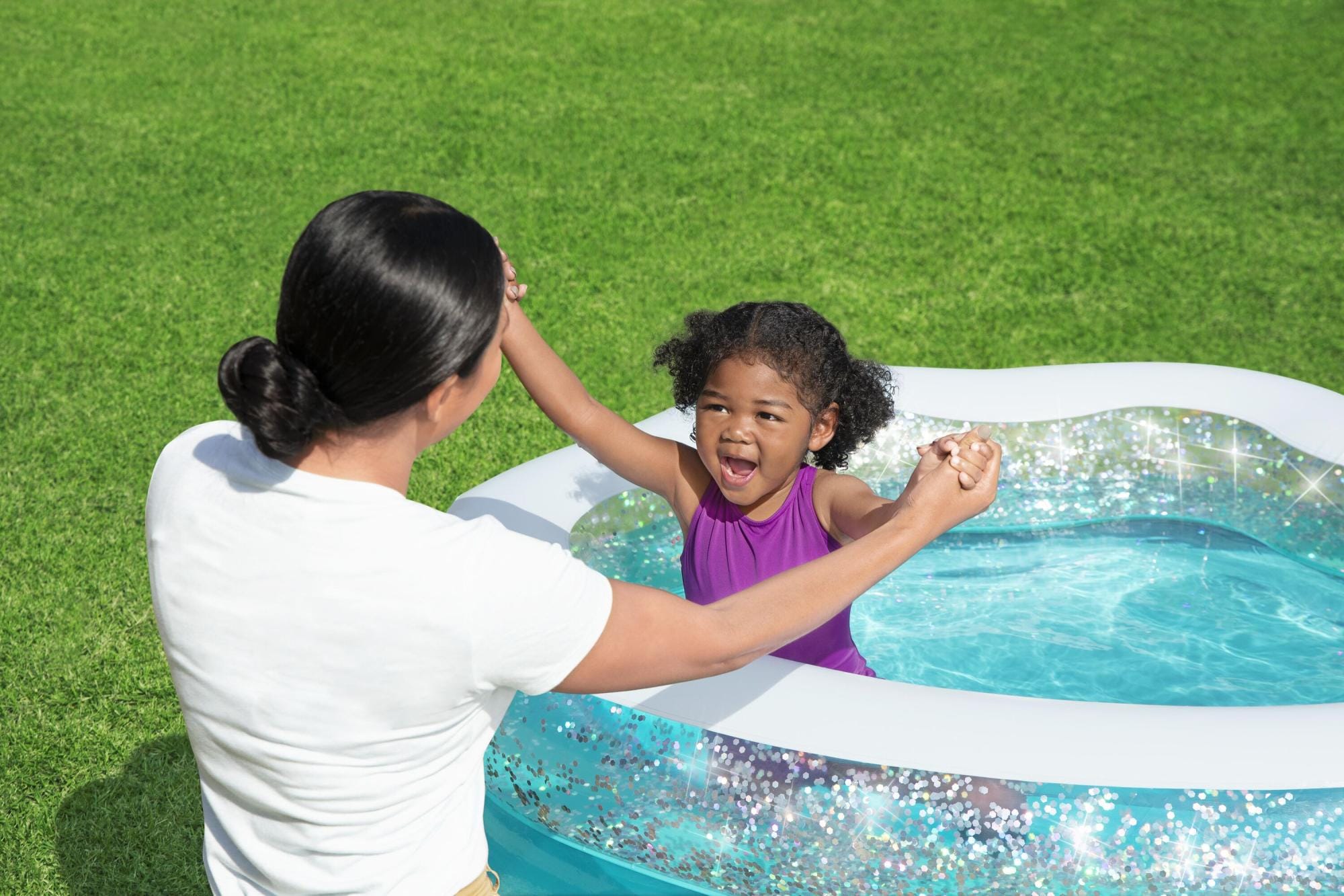 Giochi gonfiabili per bambini Piscinetta gonfiabile Sparkle Shell da 150x127x43 cm Bestway 5