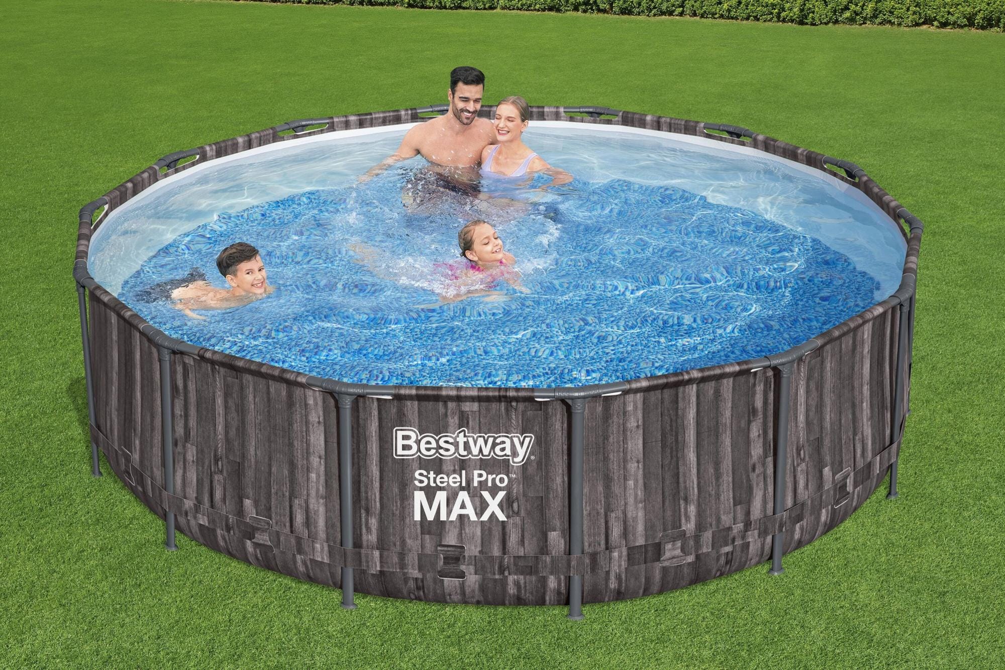 Piscine fuori terra Set piscina fuori terra rotonda Steel Pro MAX  da 427x107 cm legno scuro Bestway 3