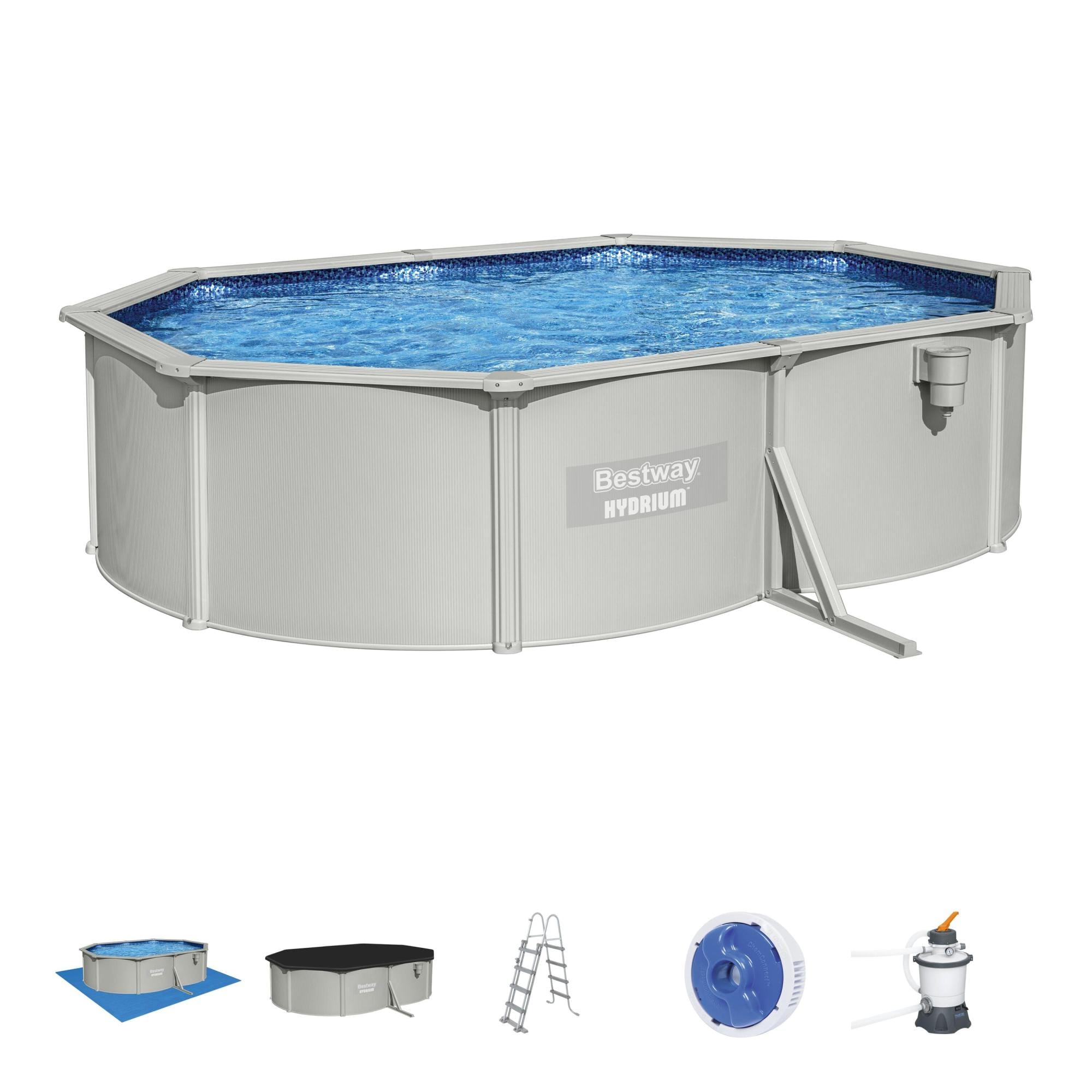 Piscine fuori terra Set piscina Hydrium grigio chiaro da 500x366x122 cm Bestway 1