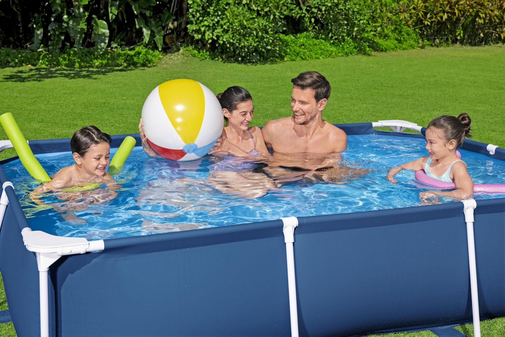 Piscine fuori terra Piscina base struttura e liner rettangolare Power Steel da 259x170x61 cm Bestway 3
