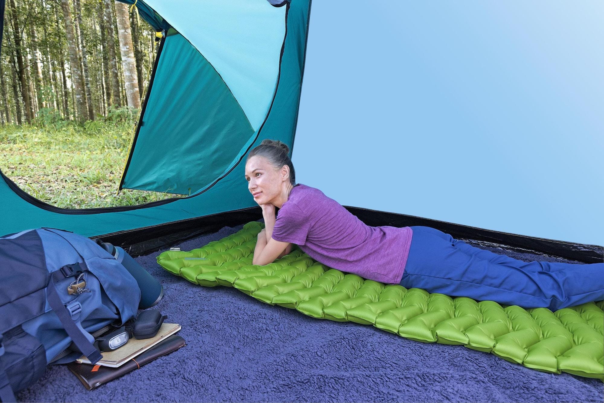Materassi gonfiabili Materassino singolo da campeggio WanderLite da 198x71x6,5 cm Bestway 1
