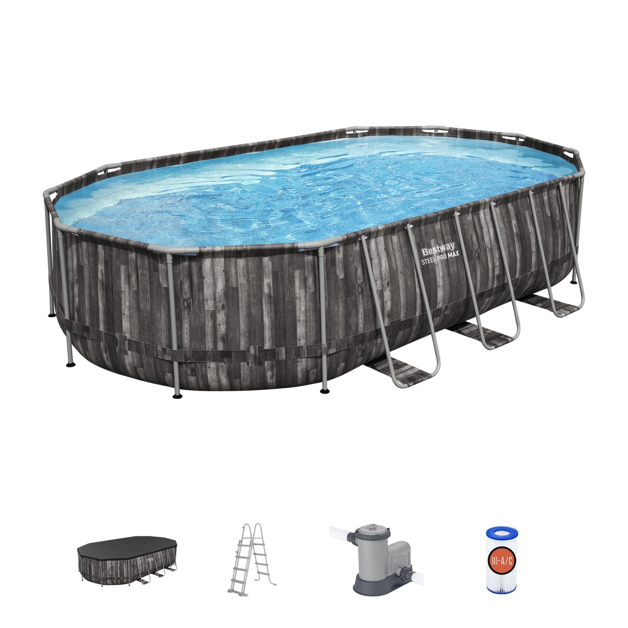 Piscine fuori terra Set piscina fuori terra Steel Pro Max da 610x366x122 cm Bestway 1