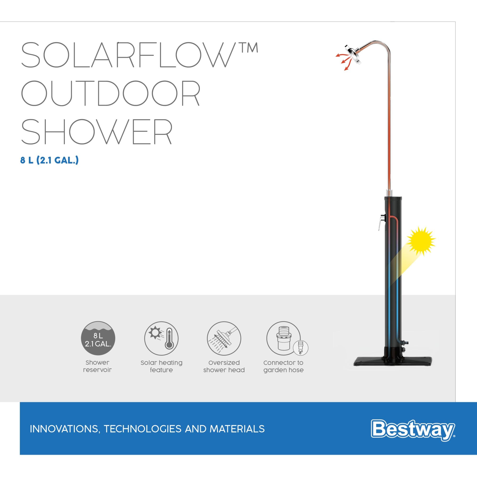 Accessori Piscine e Spa Doccia solare da giardino, 8 litri Bestway 10