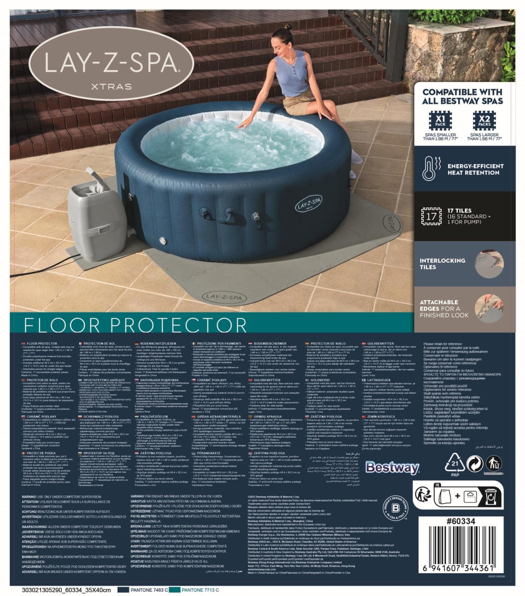 Accessori Piscine e Spa Tappeto protettivo per idromassaggio gonfiabile da 196x196 cm Bestway 4