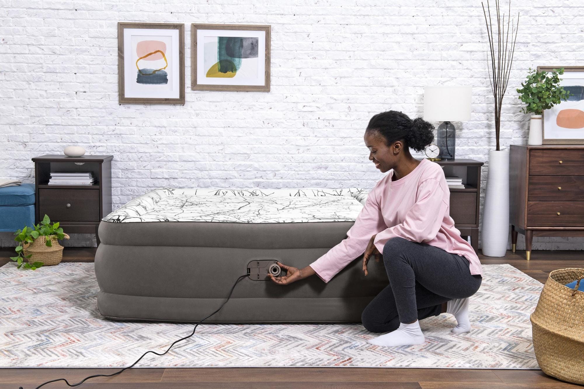 Materassi gonfiabili Materasso gonfiabile matrimoniale Cushify Top da 203x152x46 cm Bestway 1