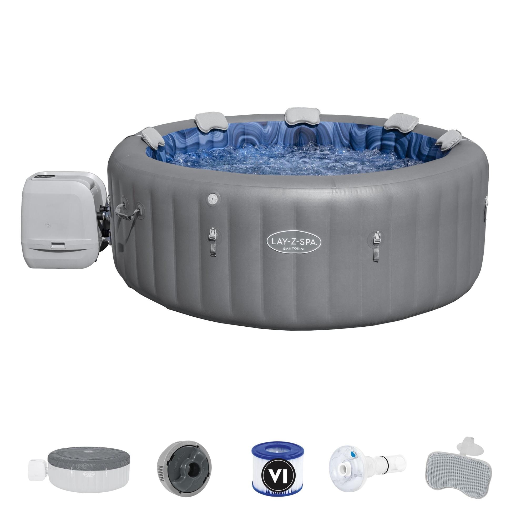 Idromassaggi gonfiabili Lay-Z-Spa Idromassaggio gonfiabile Santorini HydroJet Pro 5-7 persone Bestway 1