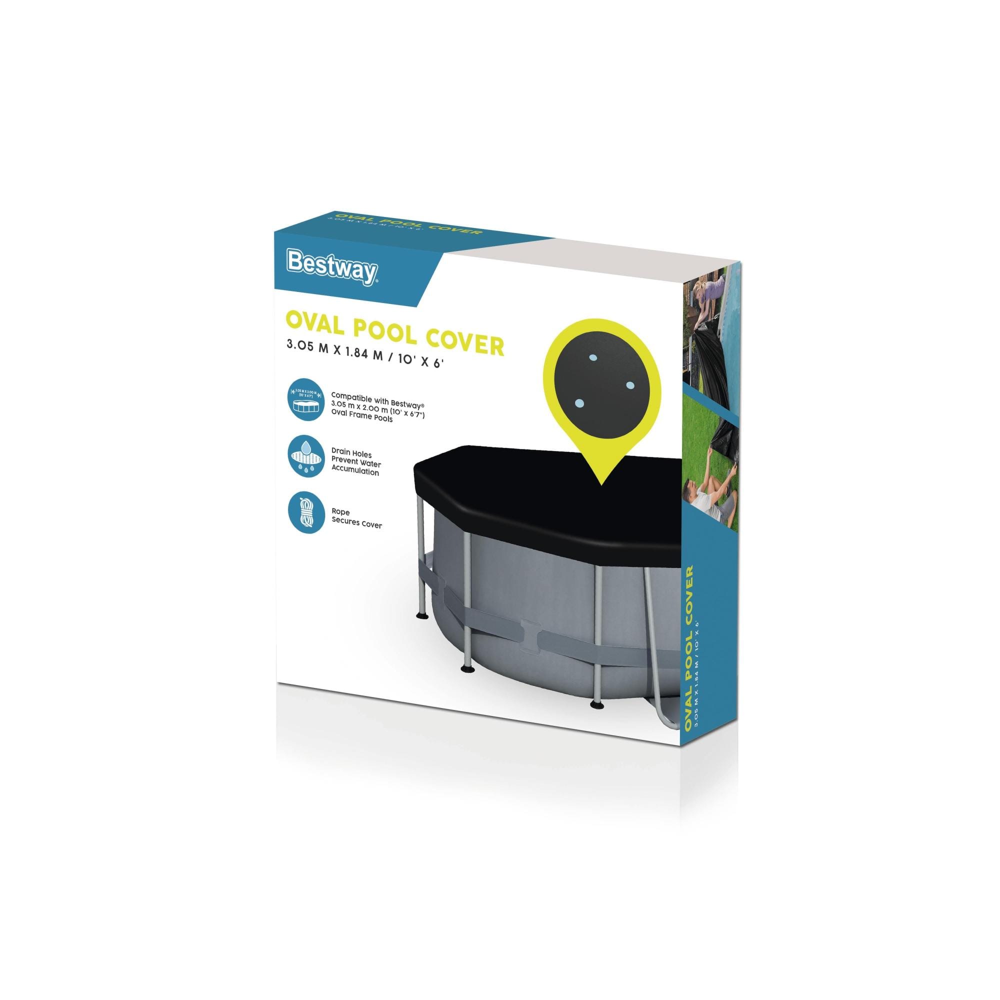 Coperture e Tappetini Copertura ovale per piscina fuori terra da 300x200x84 cm Bestway 3