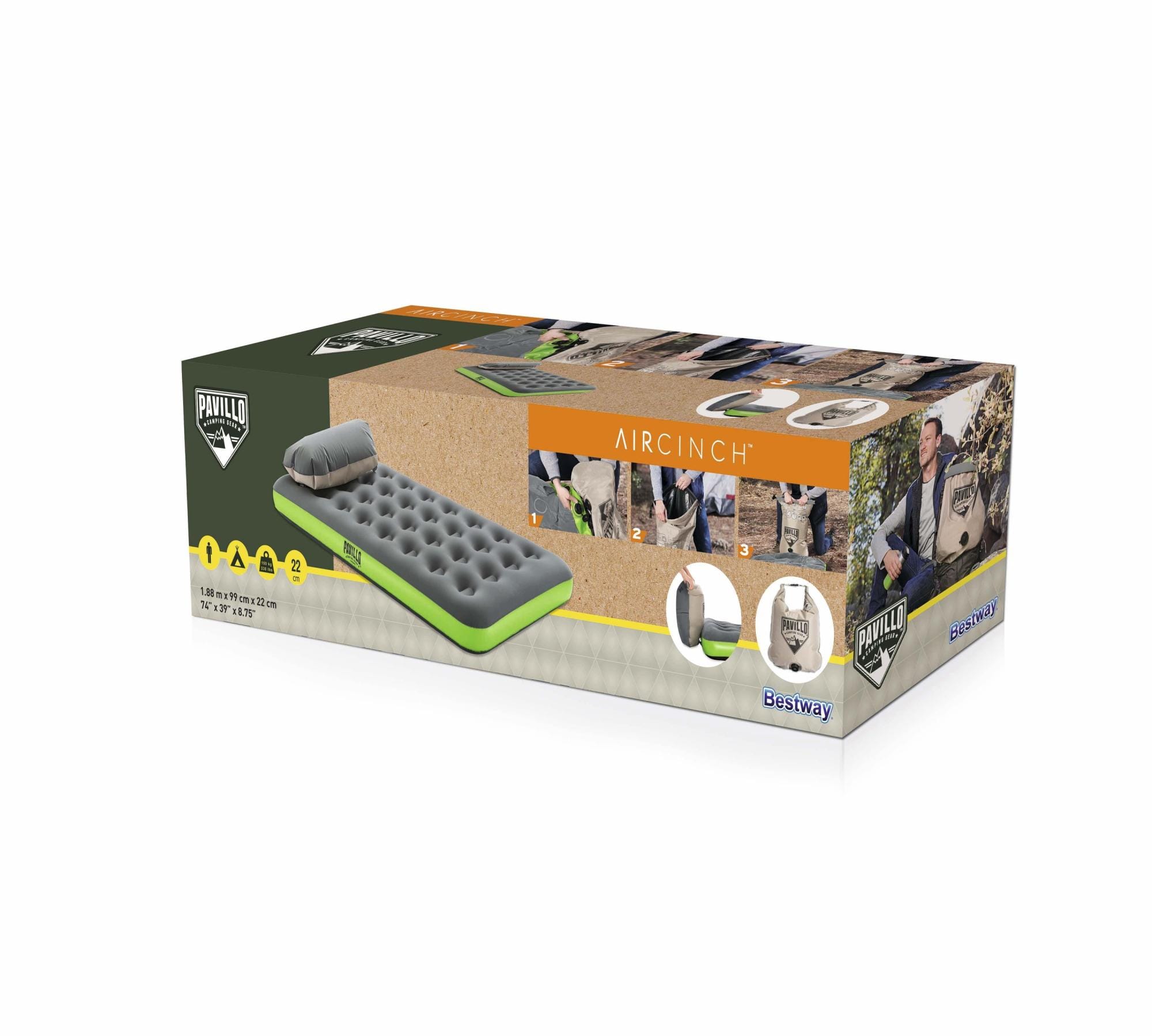 Materassi gonfiabili Materasso gonfiabile singolo Roll & Relax da 188x99x22 cm Bestway 9
