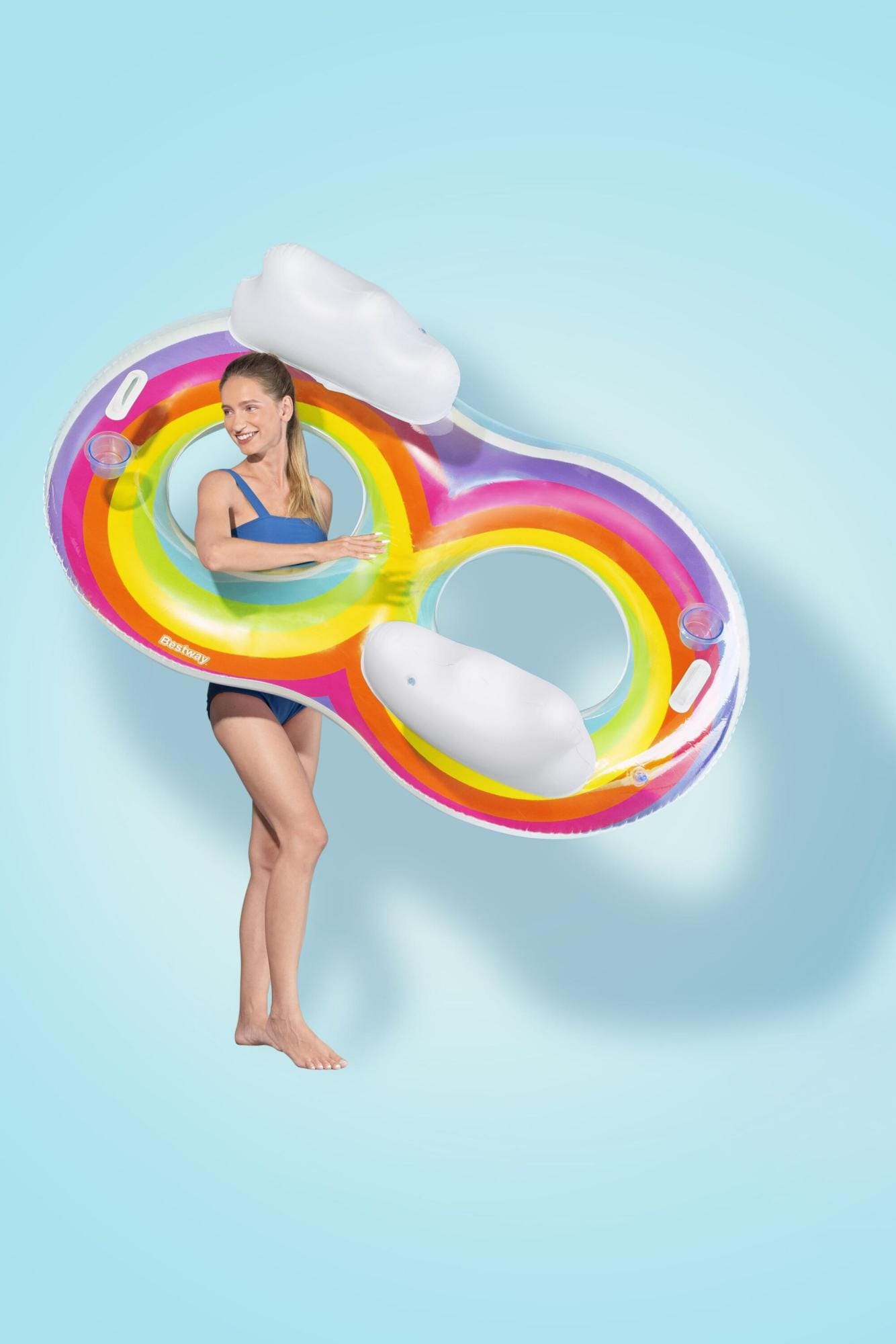 Gonfiabili mare per adulti Ciambella gonfiabile a due posti Rainbow Dreams Bestway 3