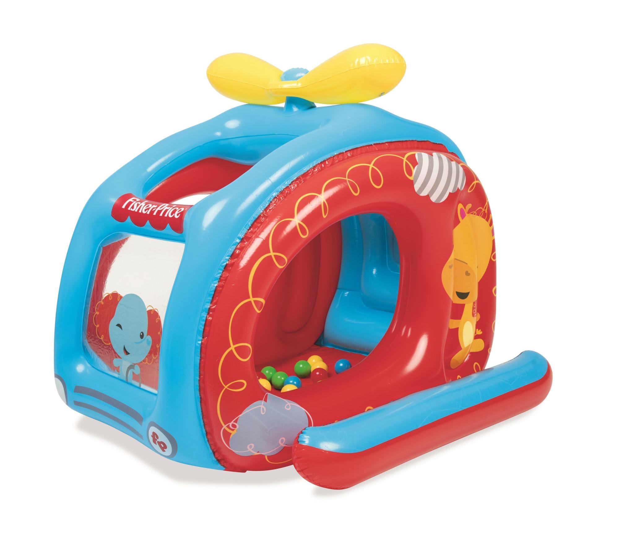 Giochi gonfiabili per bambini Playcenter gonfiabile Elicottero Fisher-Price con palline Bestway 11
