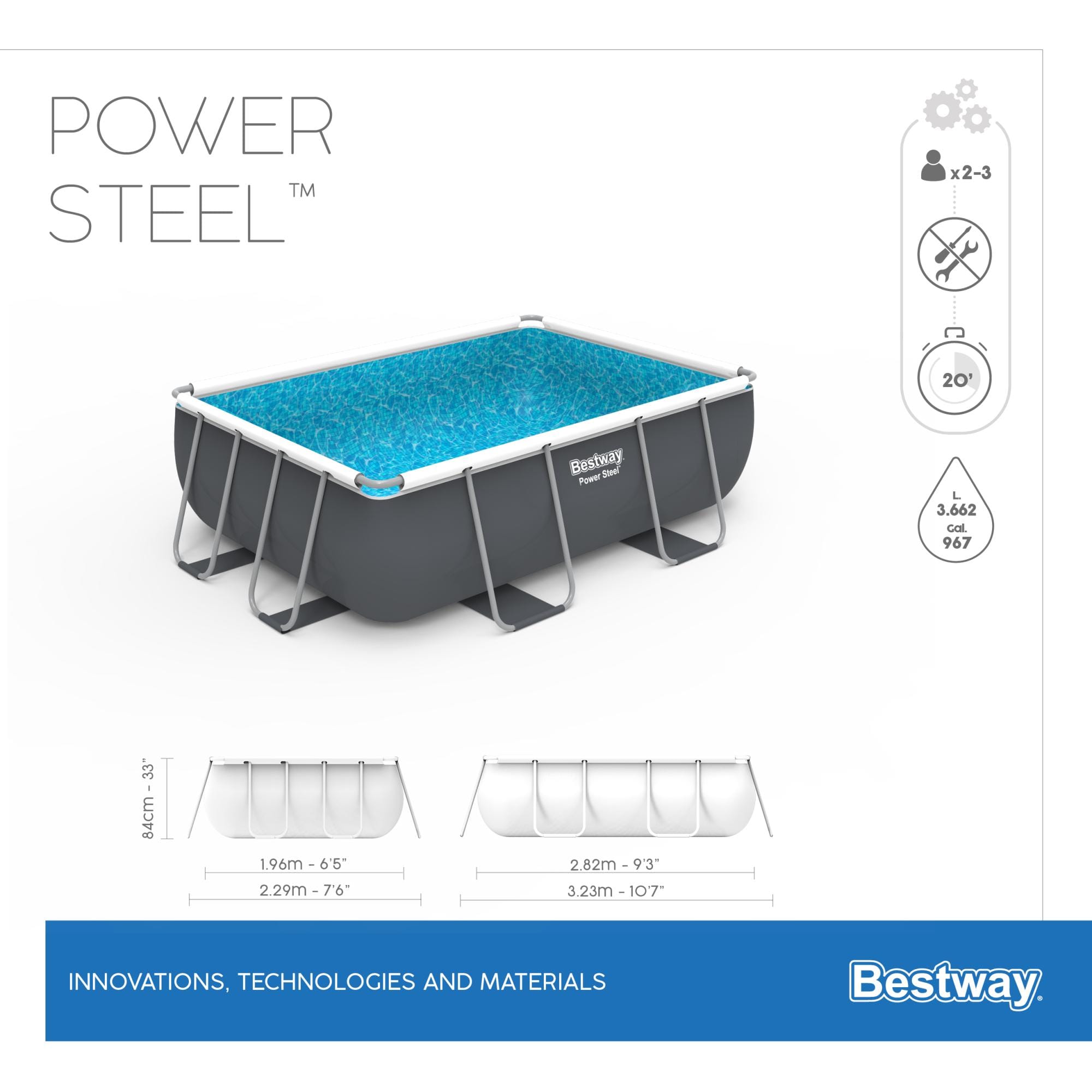 Piscine fuori terra Set piscina fuori terra Power Steel da 282x196x84 cm Bestway 9