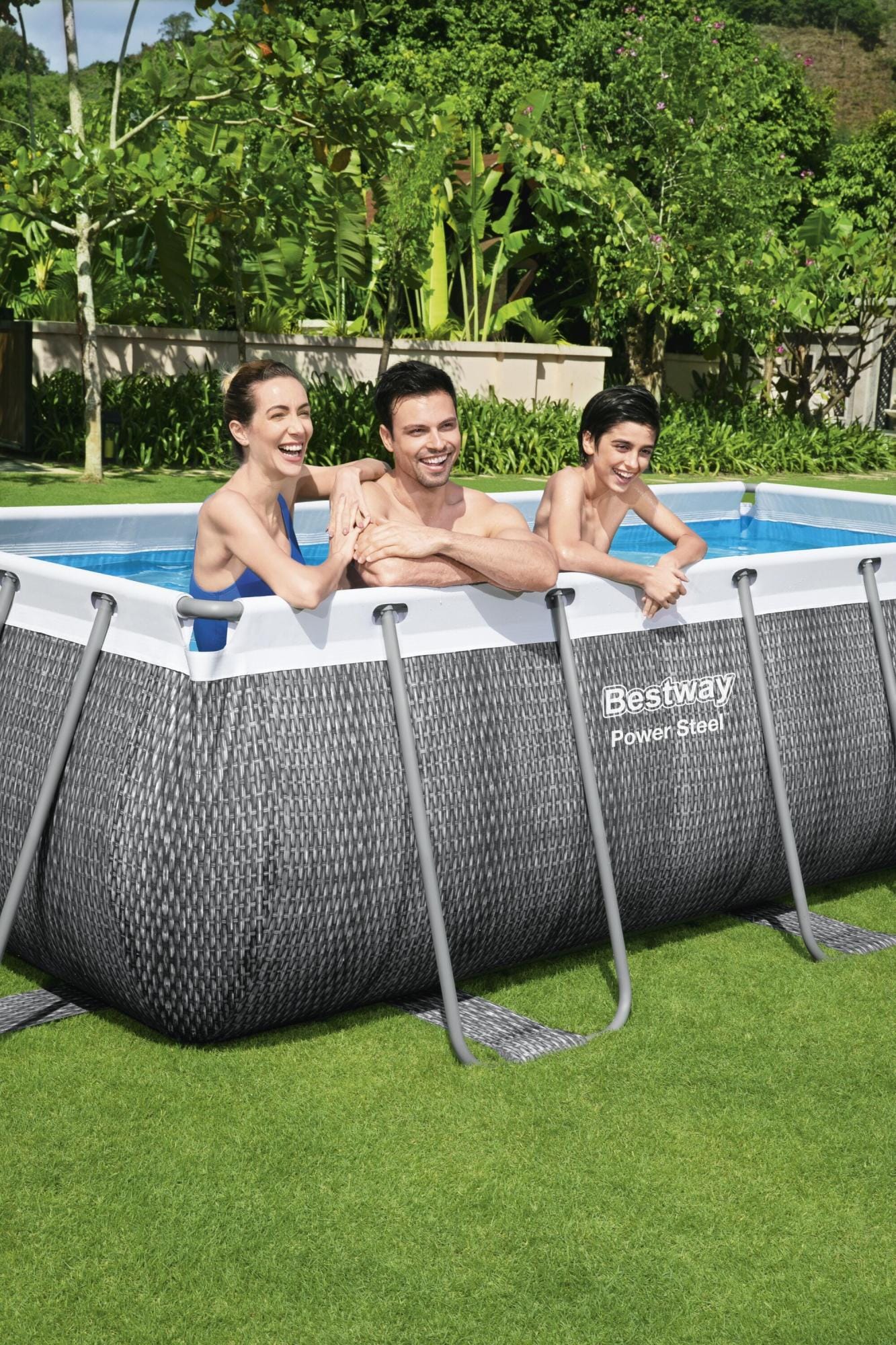 Piscine fuori terra Set piscina fuori terra Power Steel rattan 404x201x100 cm Bestway 1