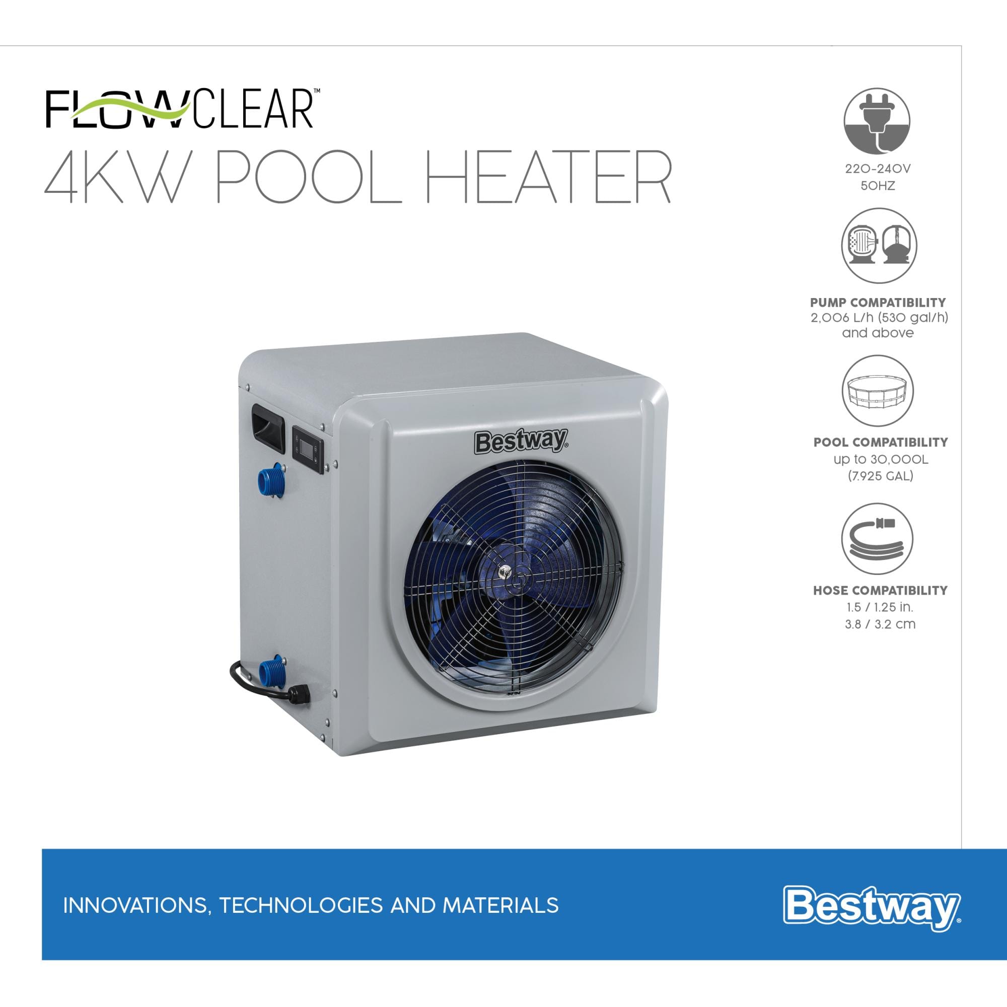 Accessori Piscine e Spa Pompa di calore per piscina fuori terra Bestway 6