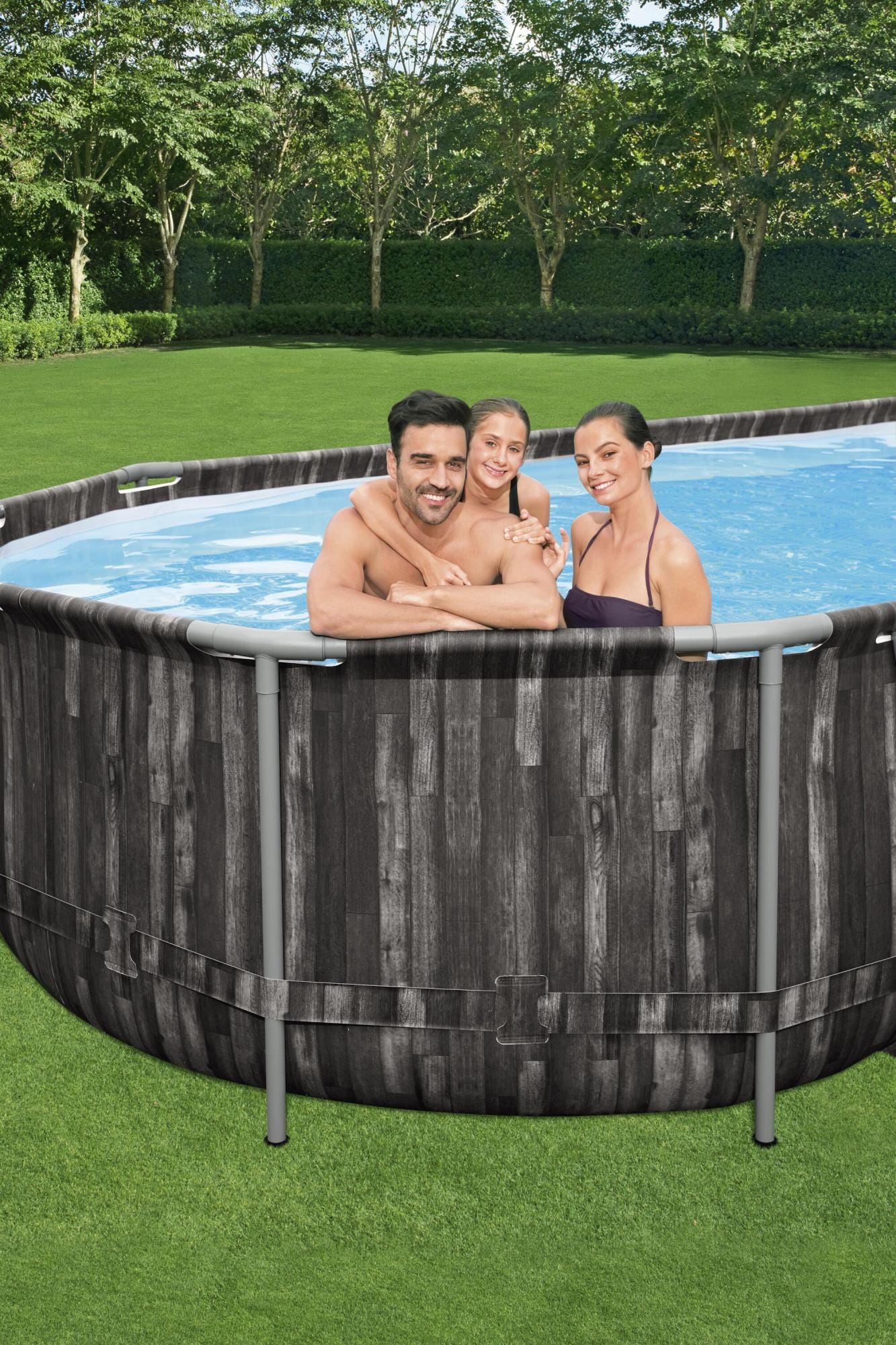 Piscine fuori terra Set piscina da 732x366x122 cm effetto legno scuro Bestway 1