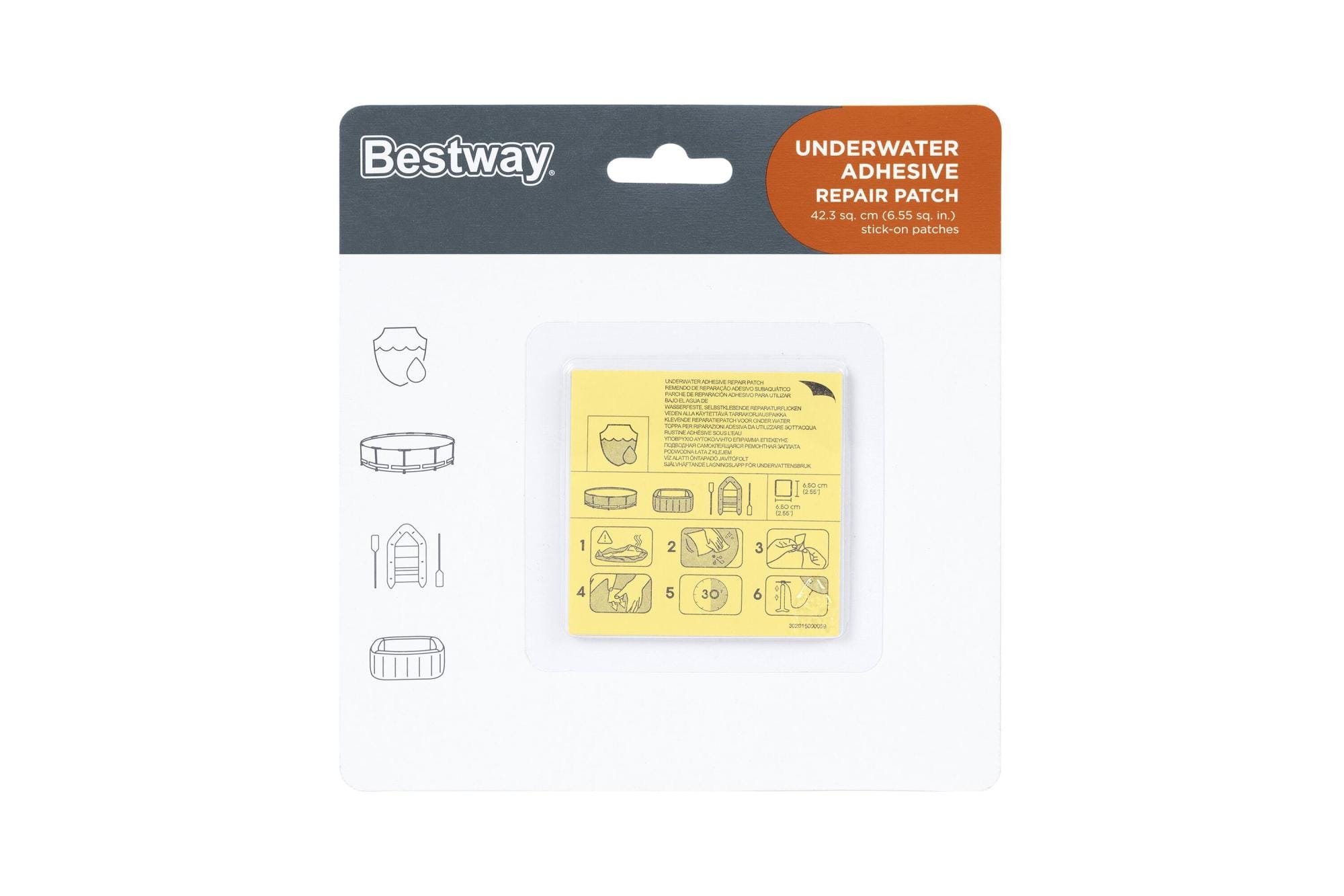 Accessori Piscine e Spa Toppa di riparazione subacquea da 6,5x6,5 cm Bestway 1