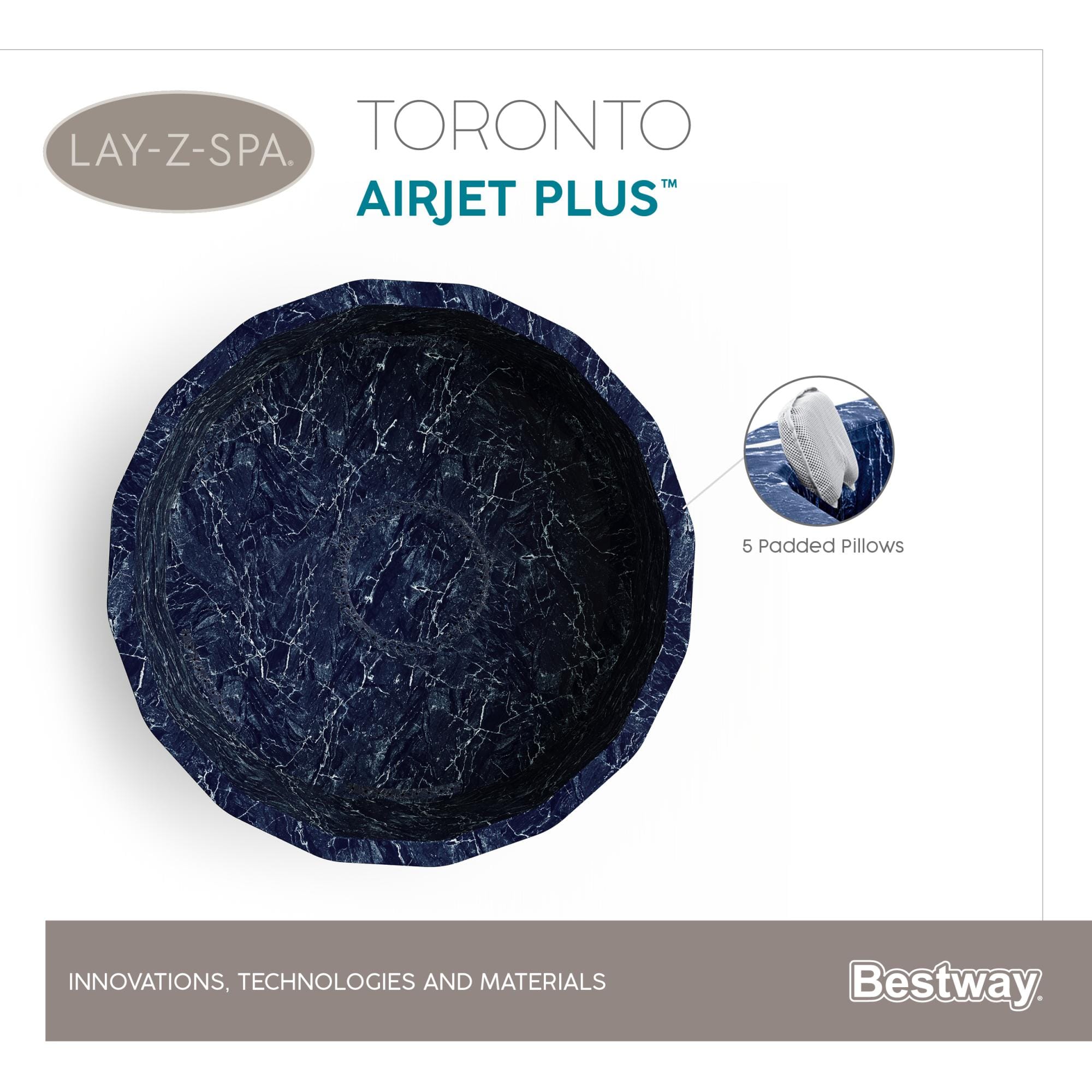 Idromassaggi gonfiabili Lay-Z-Spa Idromassaggio Lay-Z-Spa Toronto AirJet Plus 5-7 persone Bestway 13