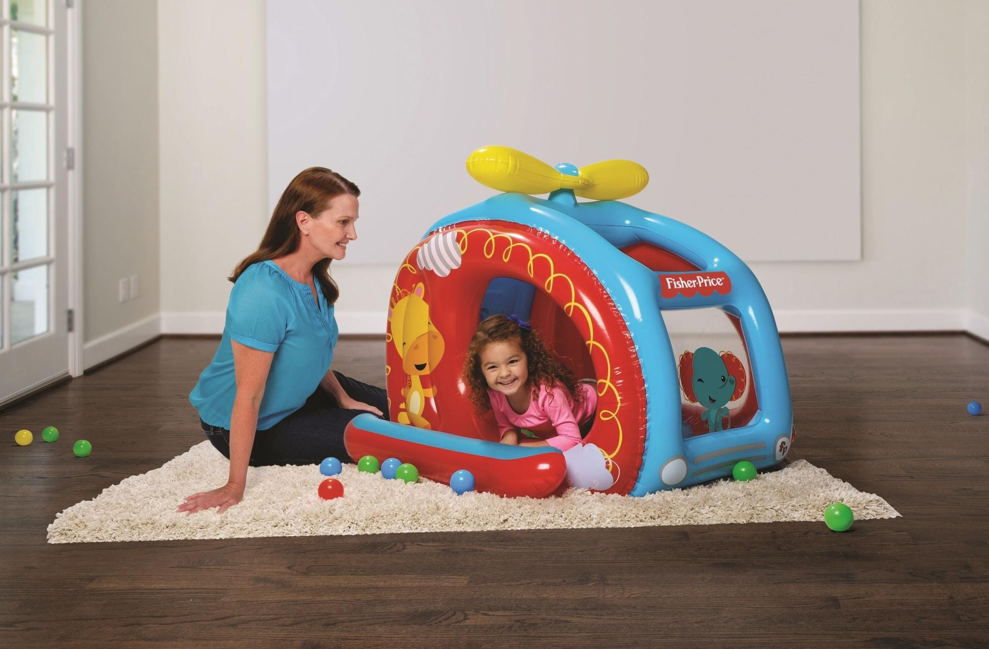 Giochi gonfiabili per bambini Playcenter gonfiabile Elicottero Fisher-Price con palline Bestway 2