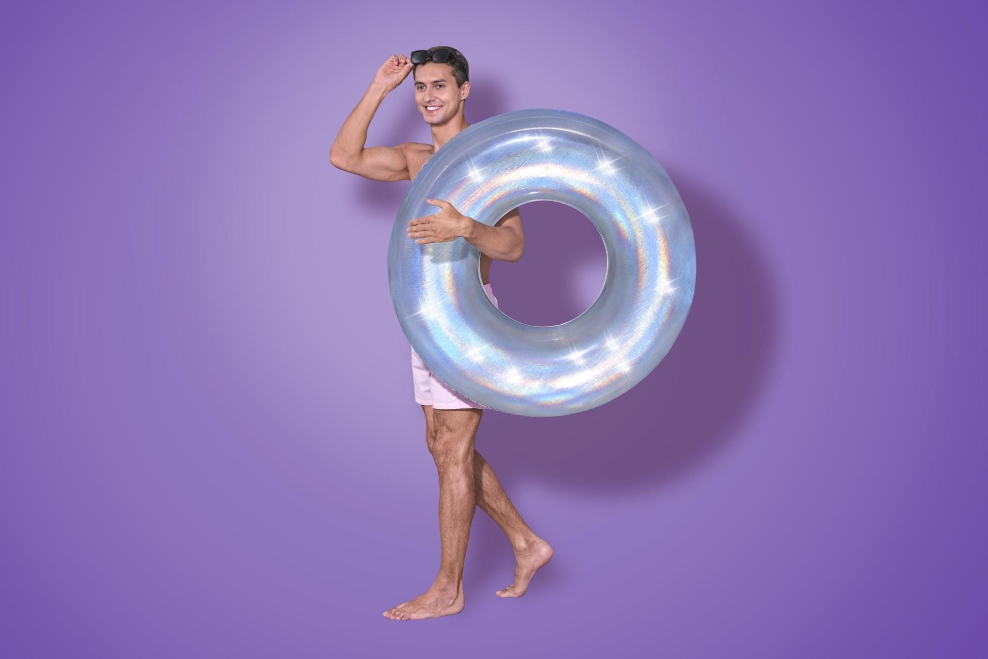 Gonfiabili mare per adulti Ciambella gonfiabile iridescente Bestway 4