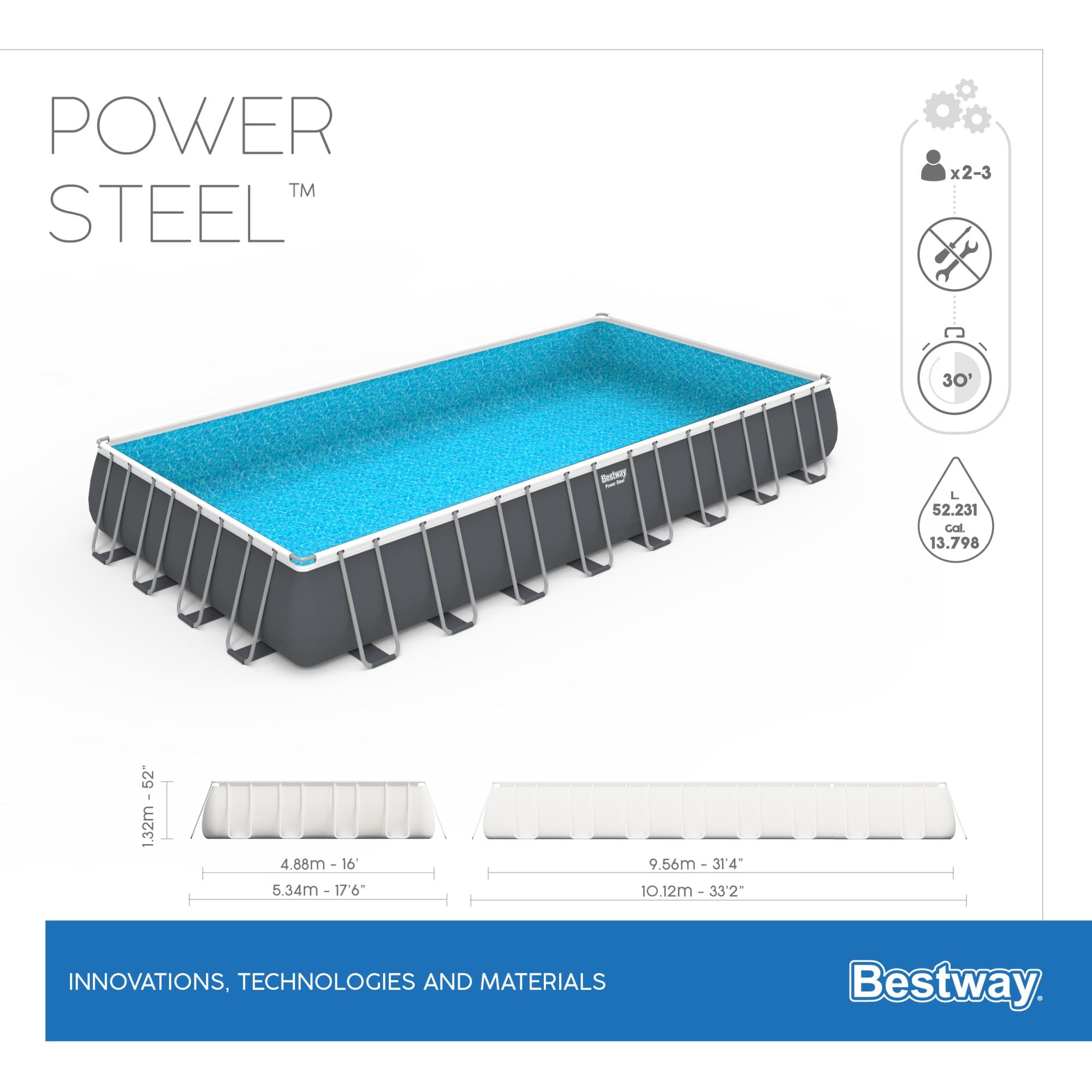 Piscine fuori terra Set piscina fuori terra Power Steel - 956x488x132 cm Bestway 6