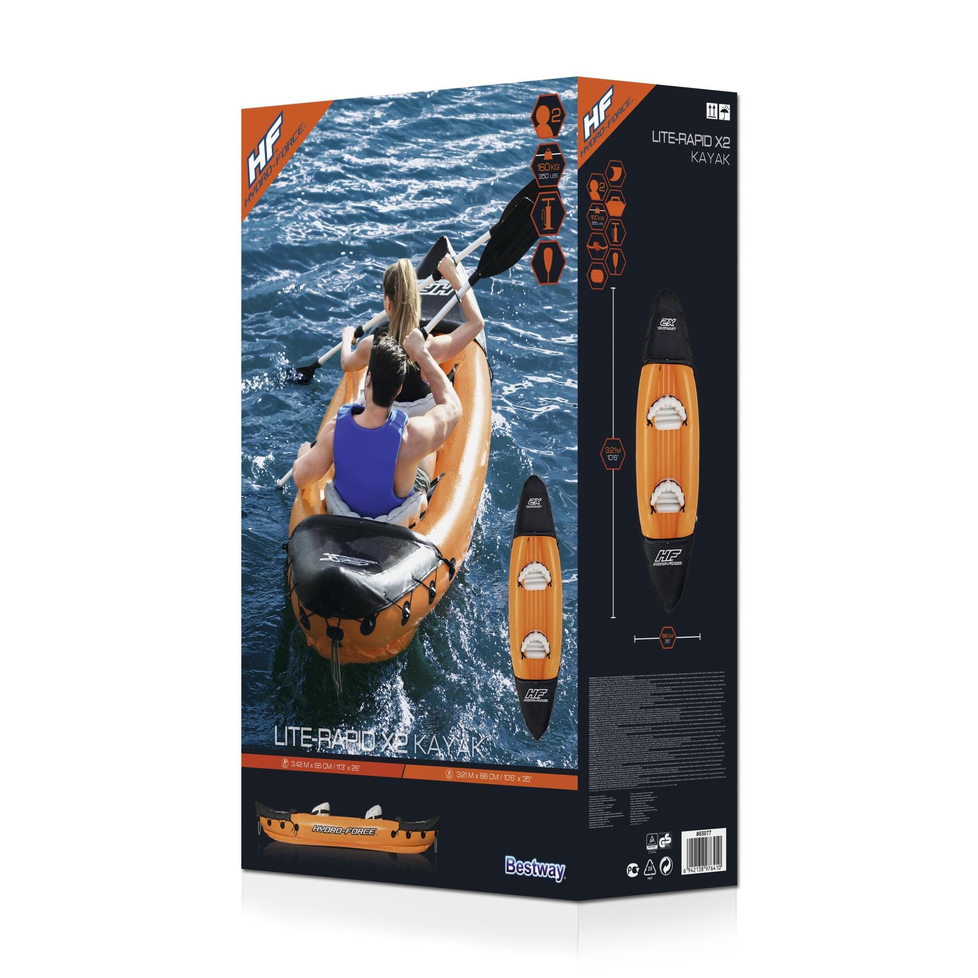 Sport Acquatici Kayak gonfiabile Lite-Rapid, 2 posti da 321x88 cm Bestway 8