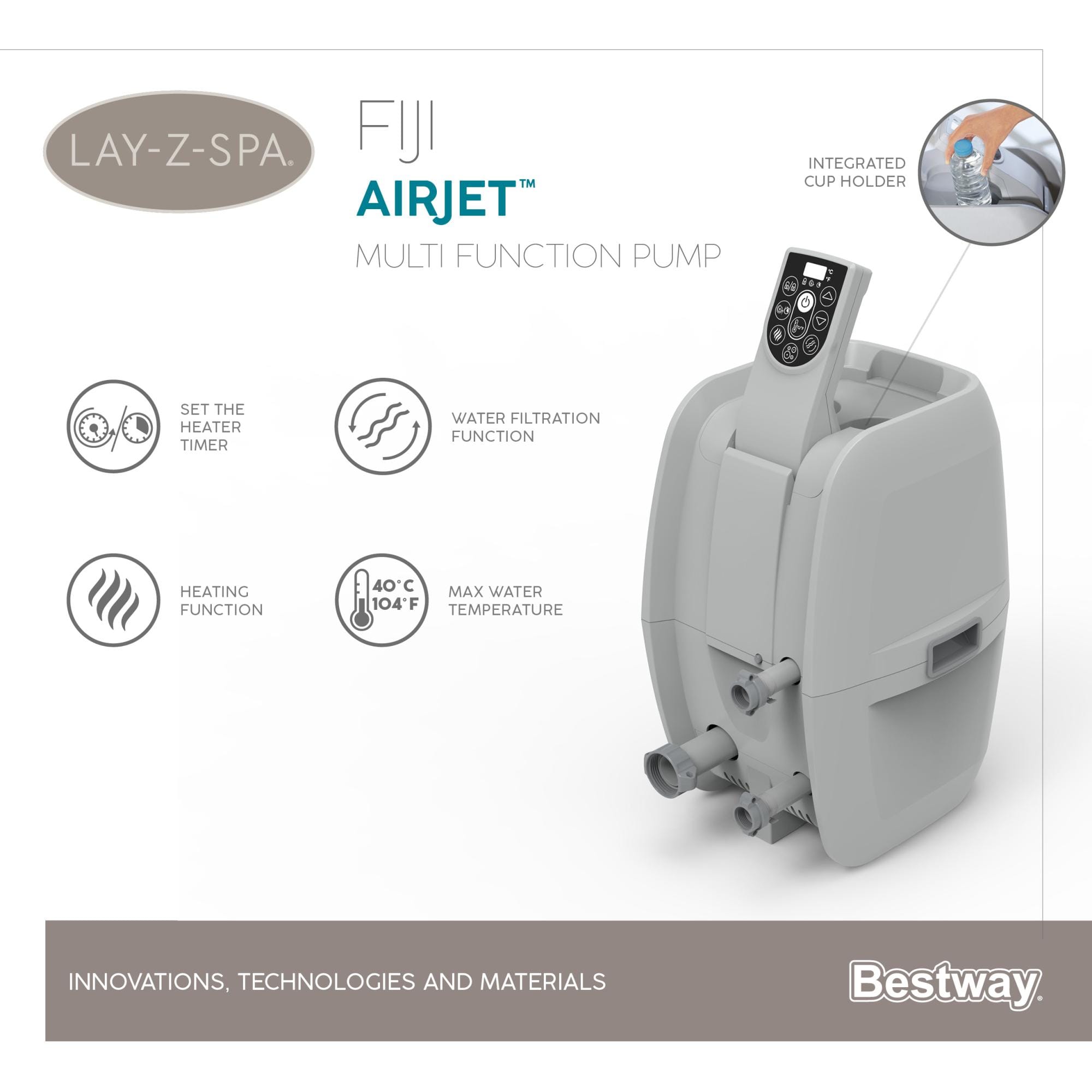 Idromassaggi gonfiabili Lay-Z-Spa Idromassaggio gonfiabile Lay-Z-Spa Fiji AirJet 2-4 persone Bestway 12