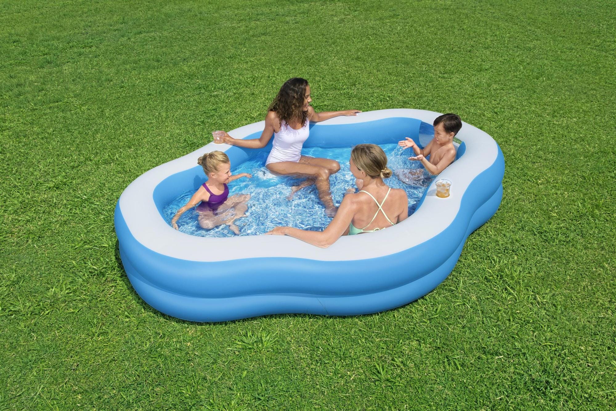 Giochi gonfiabili per bambini Piscina gonfiabile con finestra trasparente da 270x198x51 cm Bestway 2