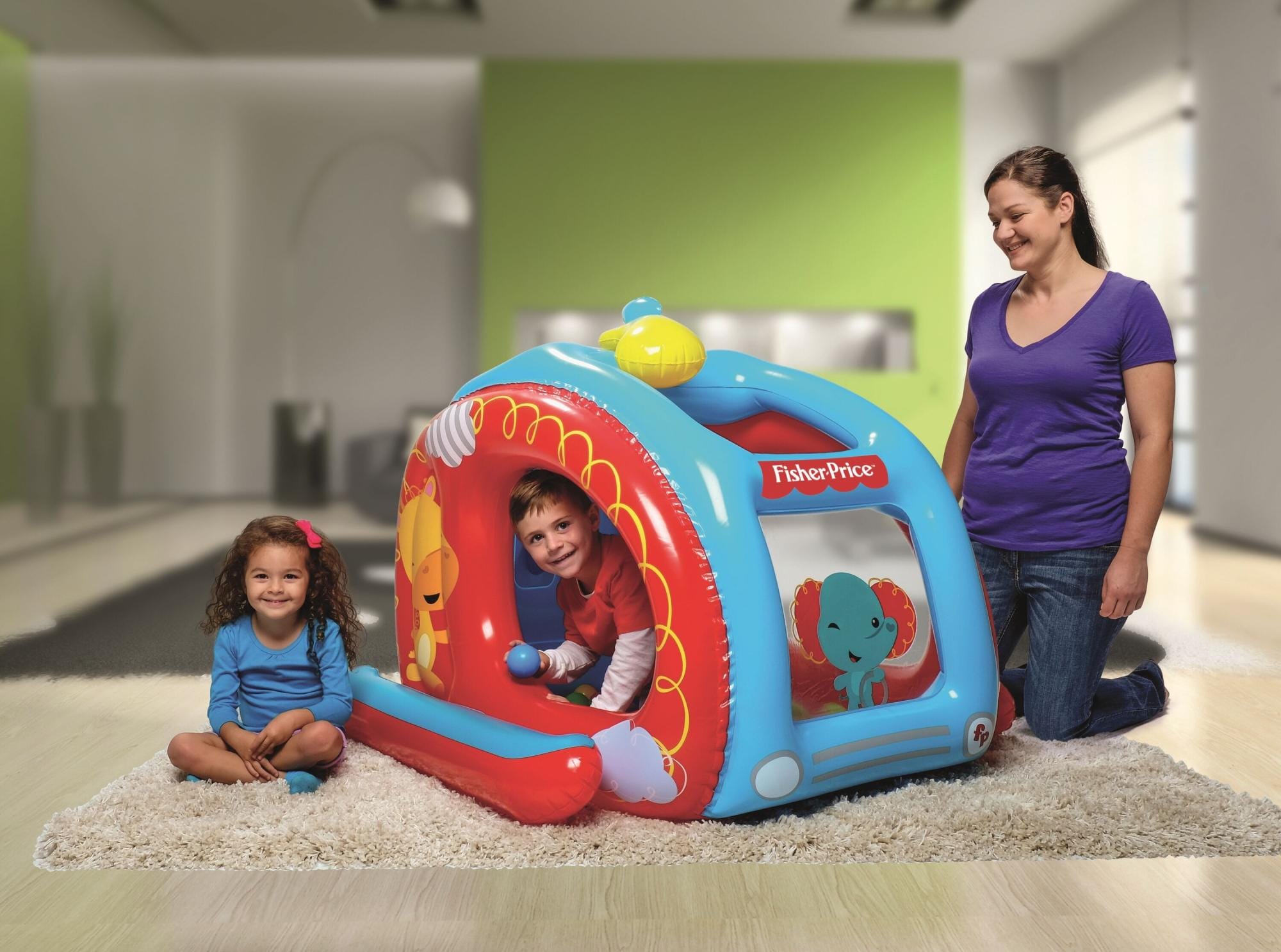 Giochi gonfiabili per bambini Playcenter gonfiabile Elicottero Fisher-Price con palline Bestway 3