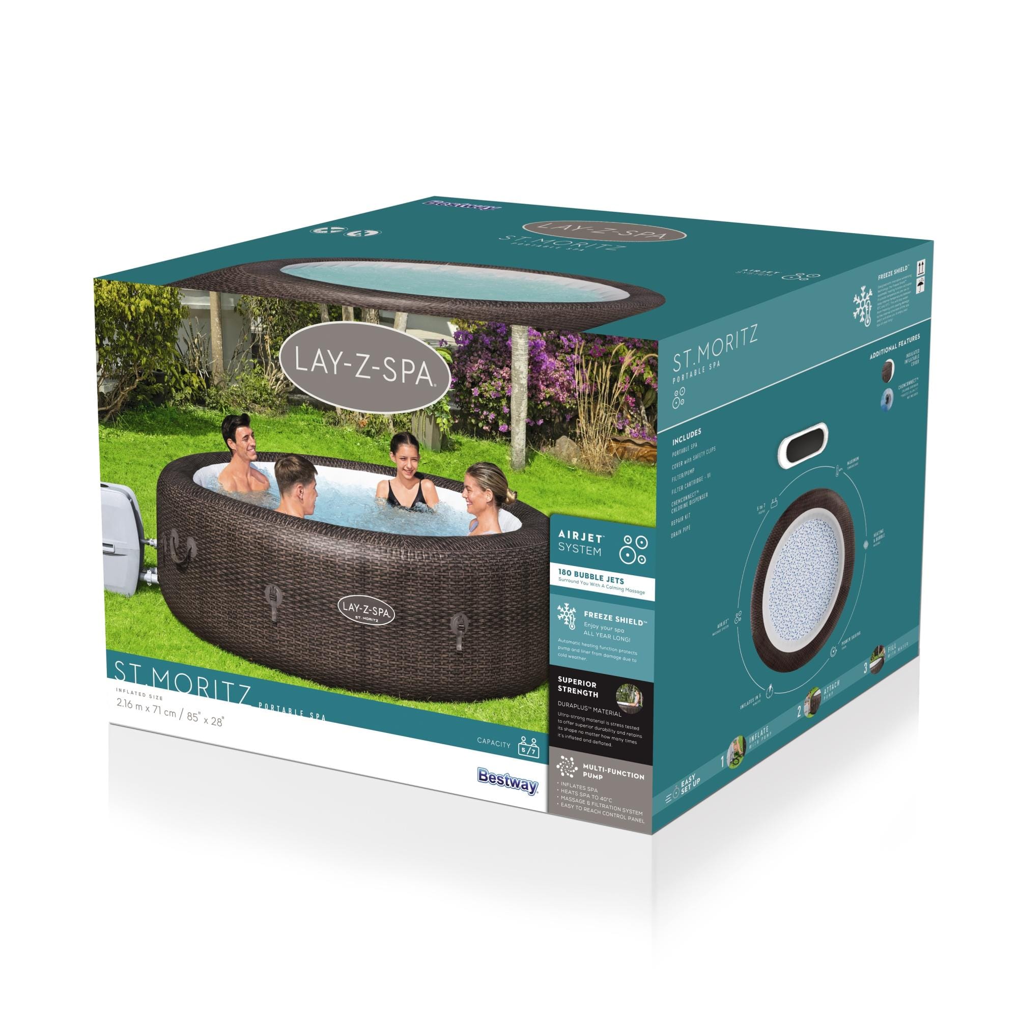 Idromassaggi gonfiabili Lay-Z-Spa Idromassaggio gonfiabile Lay-Z-Spa St. Moritz AirJet 5-7 persone con app Bestway 9