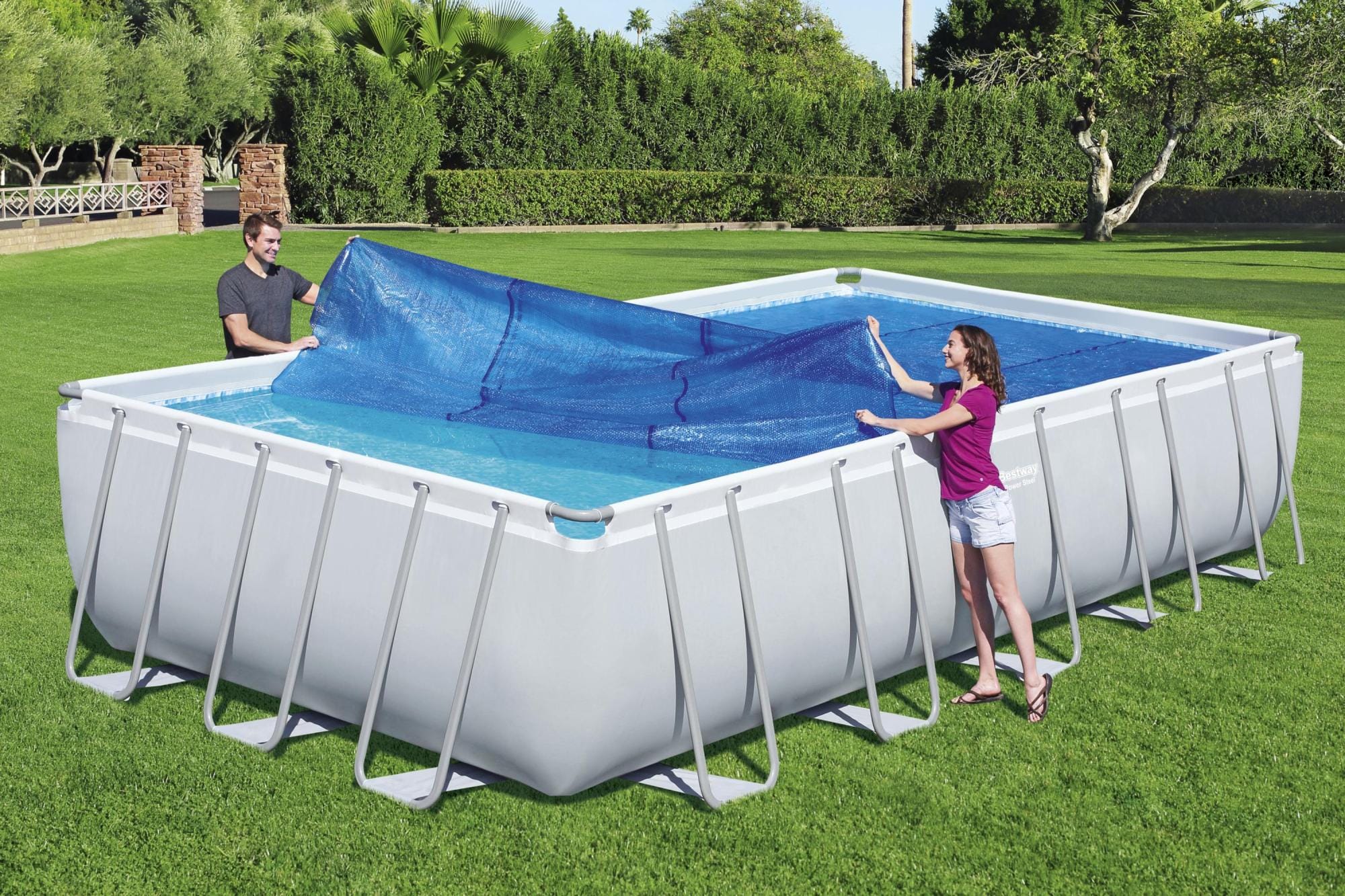 Coperture e Tappetini Copertura rettangolare adattabile da 732X366X132 cm Bestway 4