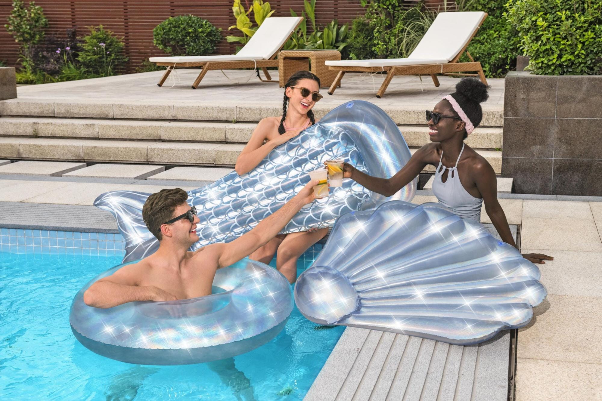 Gonfiabili mare per adulti Ciambella gonfiabile iridescente Bestway 6