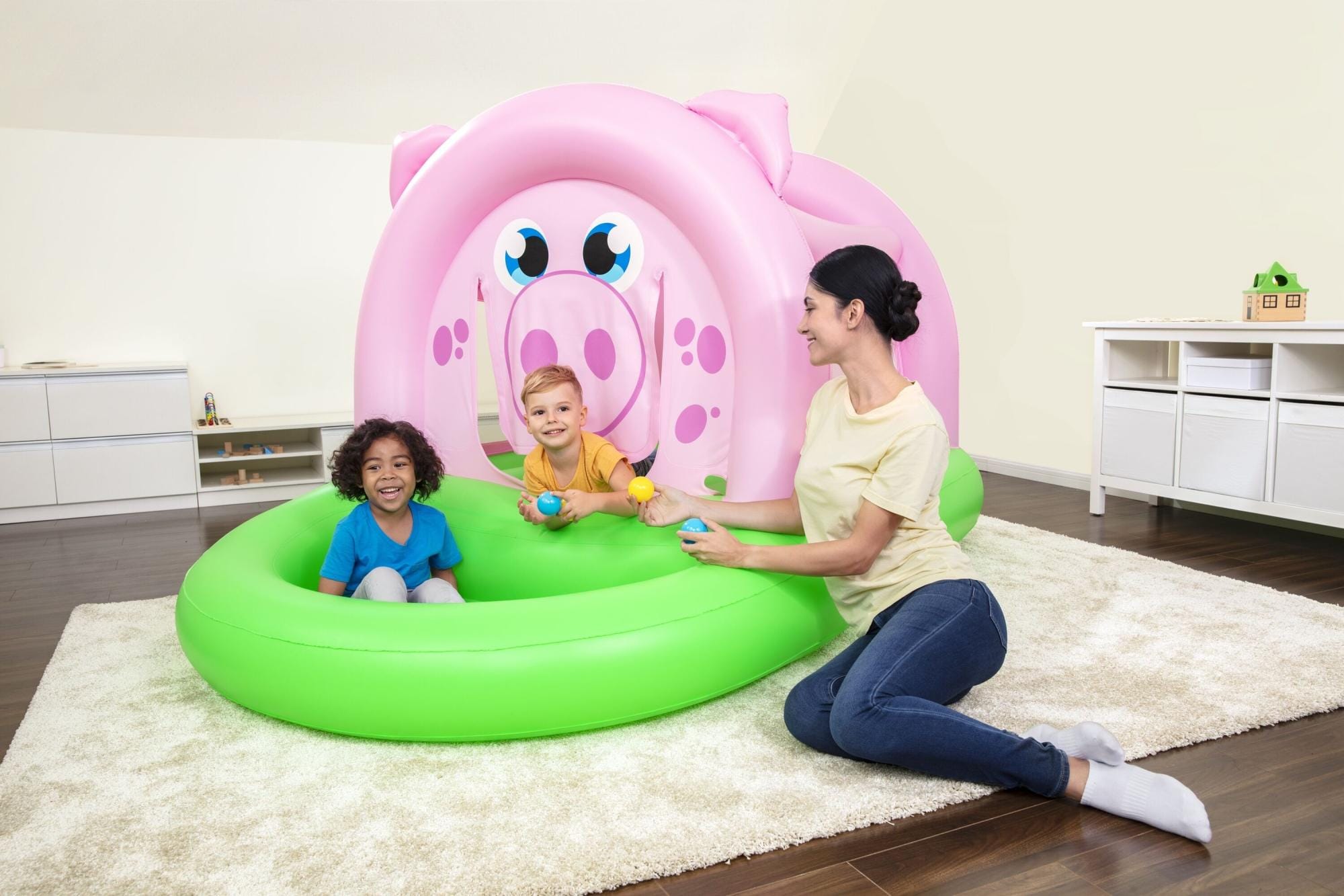 Giochi gonfiabili per bambini Salterello gonfiabile Pink Pig Bestway 1