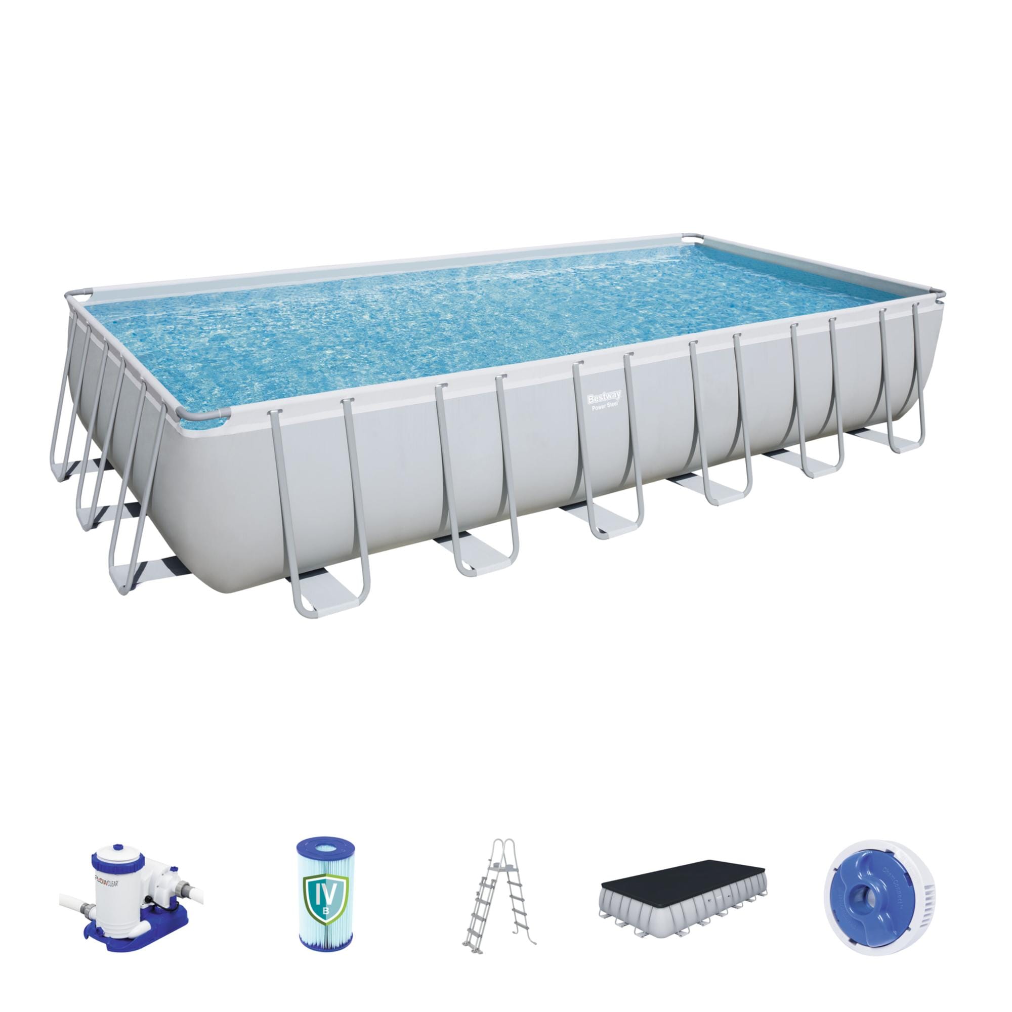 Piscine fuori terra Set piscina da 732x366x132 cm grigio chiaro Bestway 1